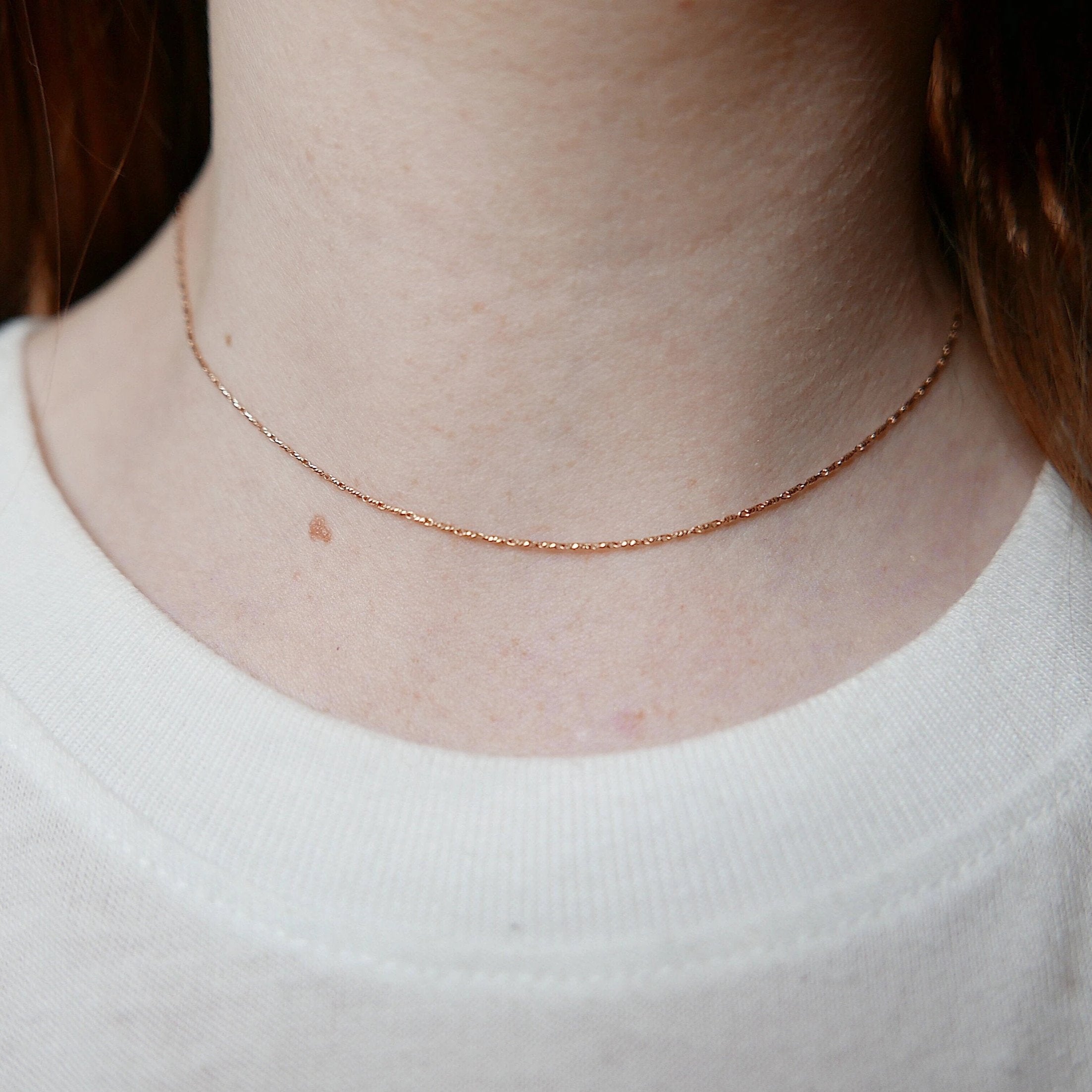 Styx Chain Choker, Thin 14k gold chain choker, 14k gold chain, short gold necklace, gold choker, thin dainty choker, everyday choker