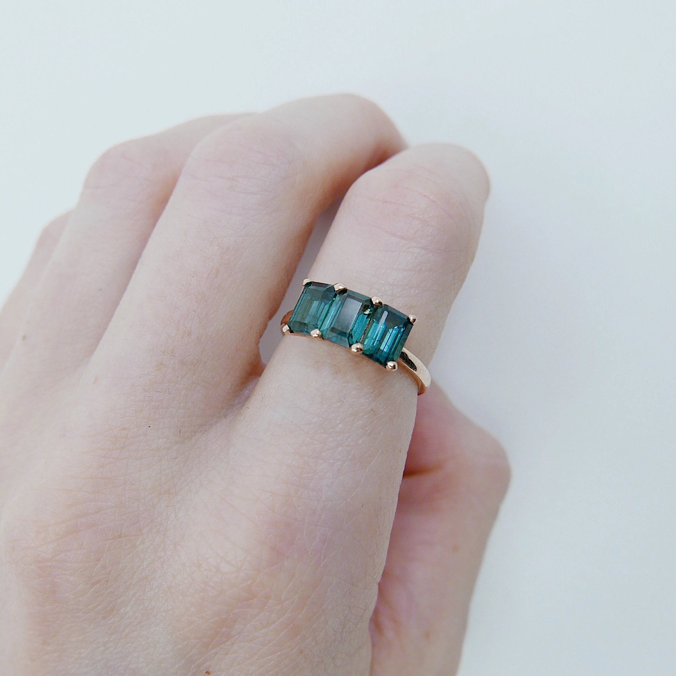 Eve Tourmaline Ring, green tourmaline emerald cut ring, tourmaline ring, statement ring, alternative bridal tourmaline, green ring