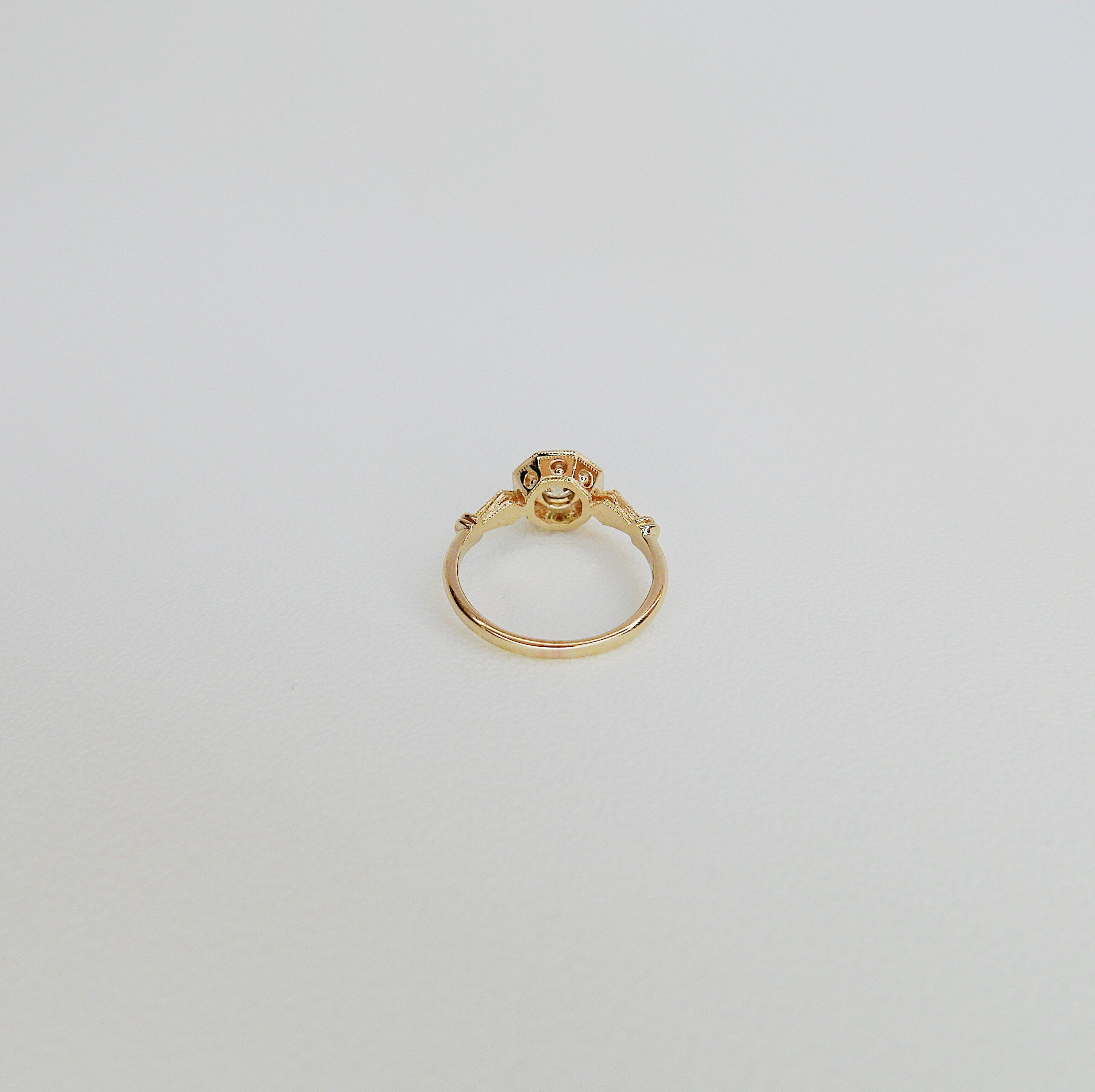 Eloise Bezel Champagne Diamond Ring, Champagne diamond and gold ring, 14k gold ring, diamond ring, champagne diamond ring, bezel ring