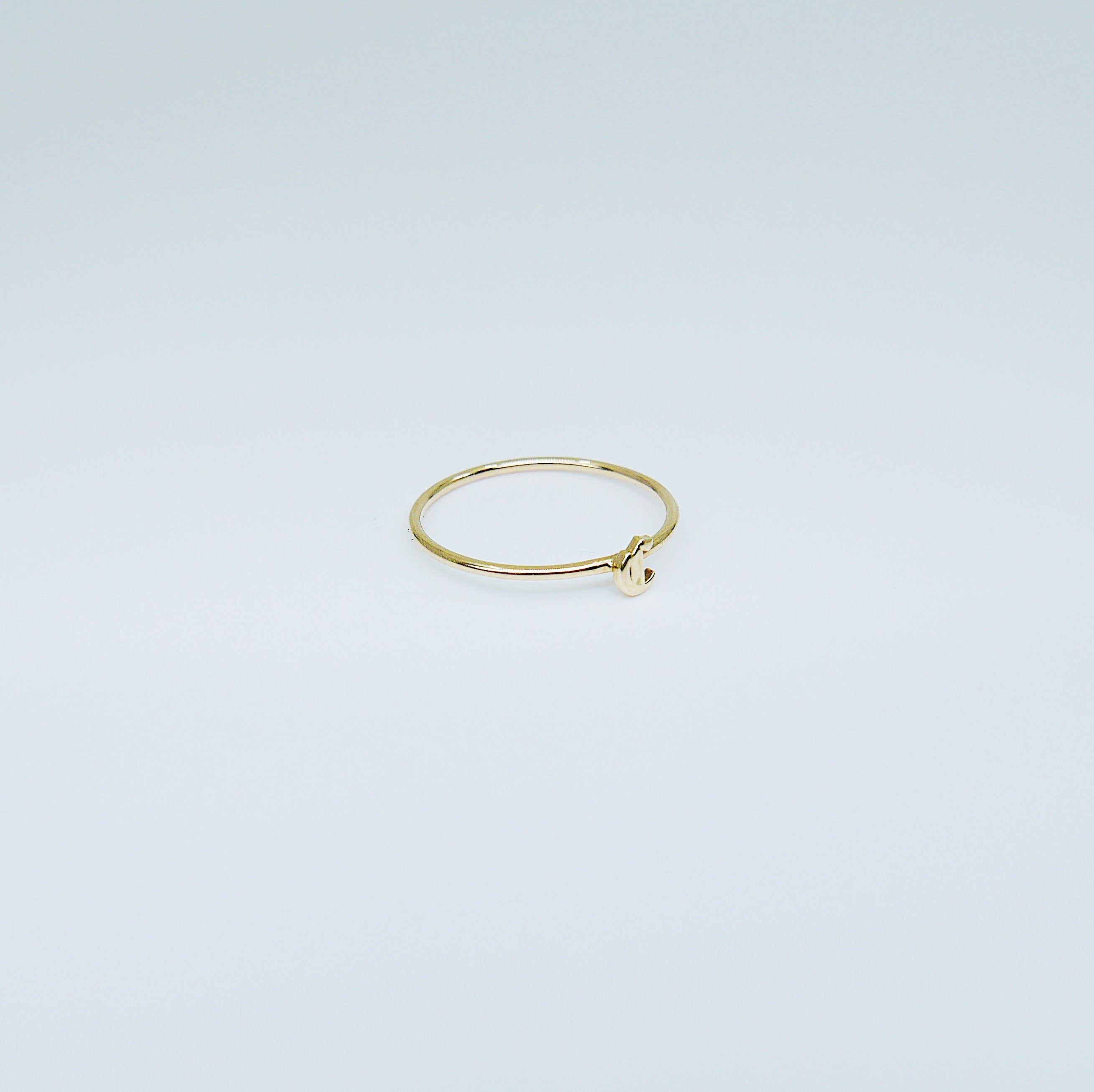 Old English Initial Ring, Letter ring, Initial ring, Old English letter ring, minimal ring, minimalistic ring, minimalist ring