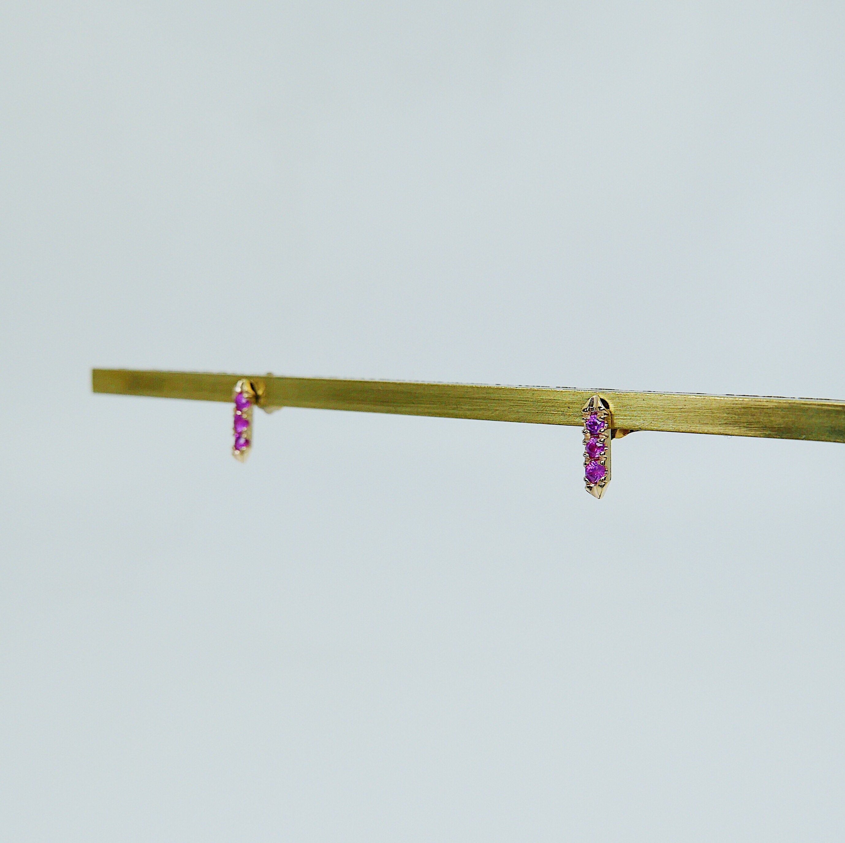 On Pointe Ruby Earrings, On Pointe earrings, Ruby earrings, delicate earrings, dainty earrings