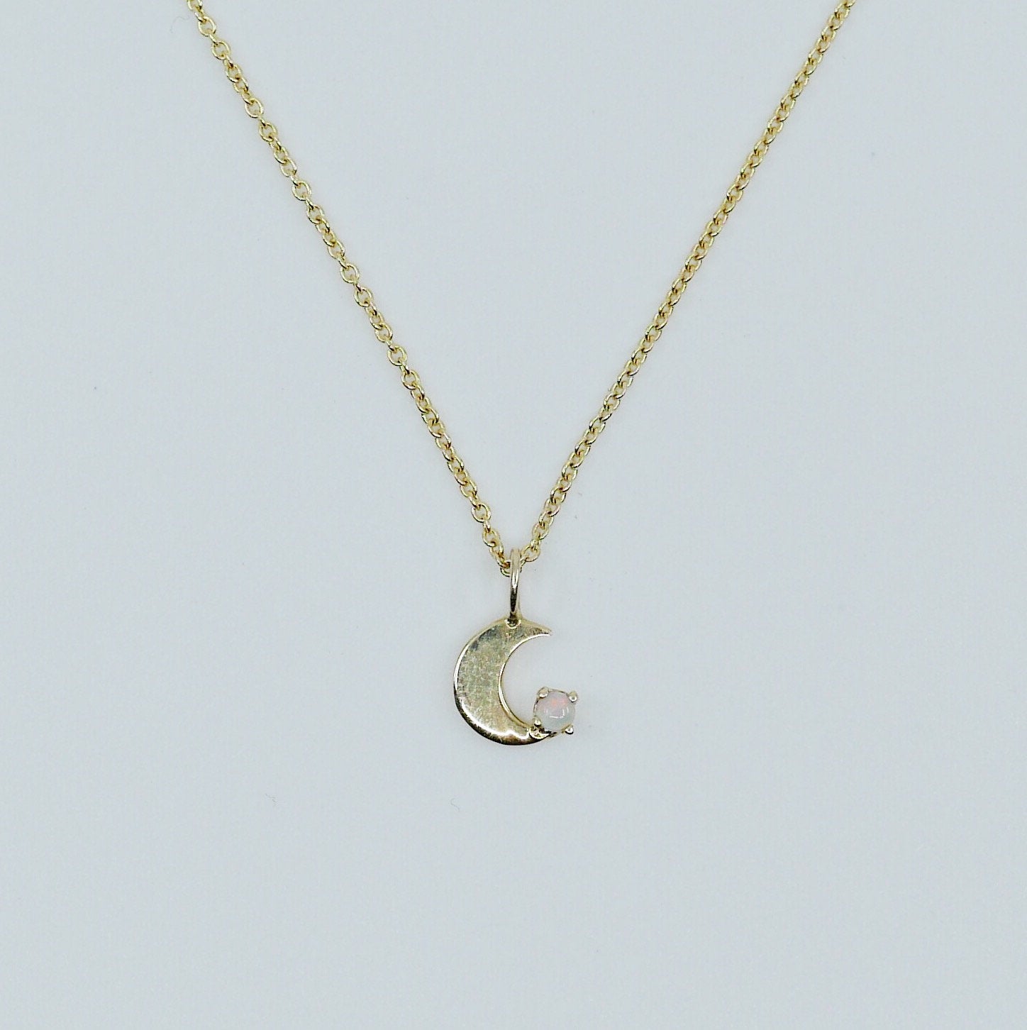 Crescent with Opal necklace, small moon Necklace, Opal Moon Necklace, Opal Moon, Moon Necklace, Crescent necklace