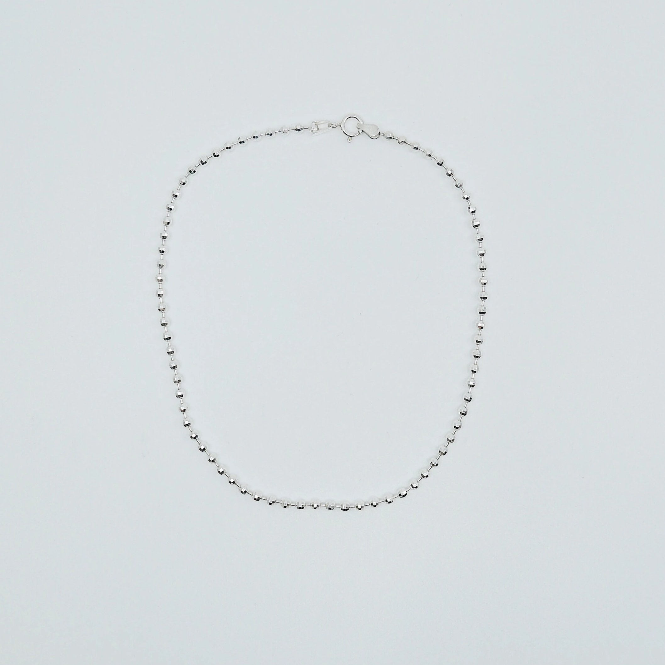 Discotheque choker, faceted ball chain choker, silver choker, diamond cut silver choker, Silver chain choker