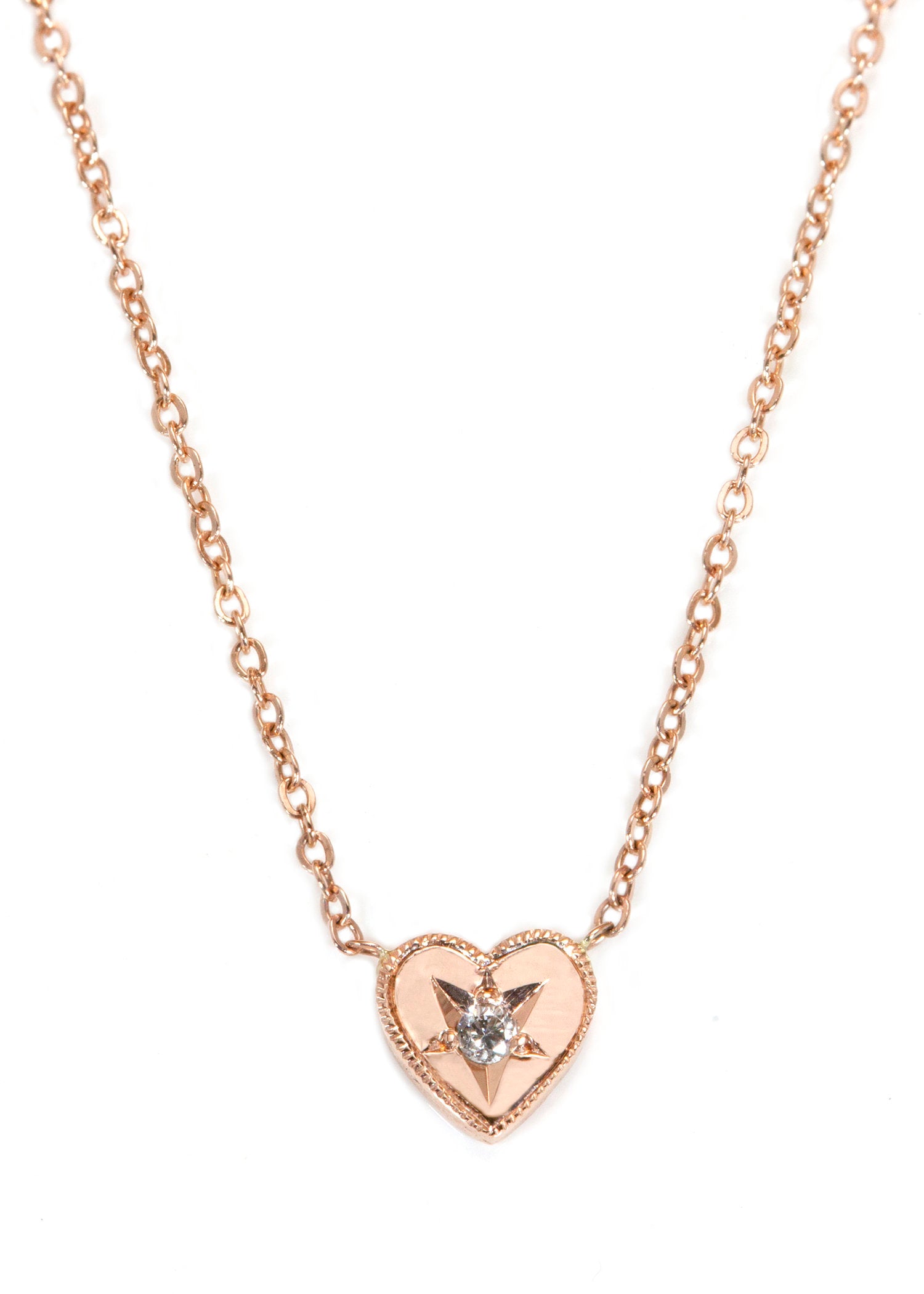 Heart Necklace Medium, 14k gold heart necklace, Diamond Heart Necklace, Black Diamond Heart necklace