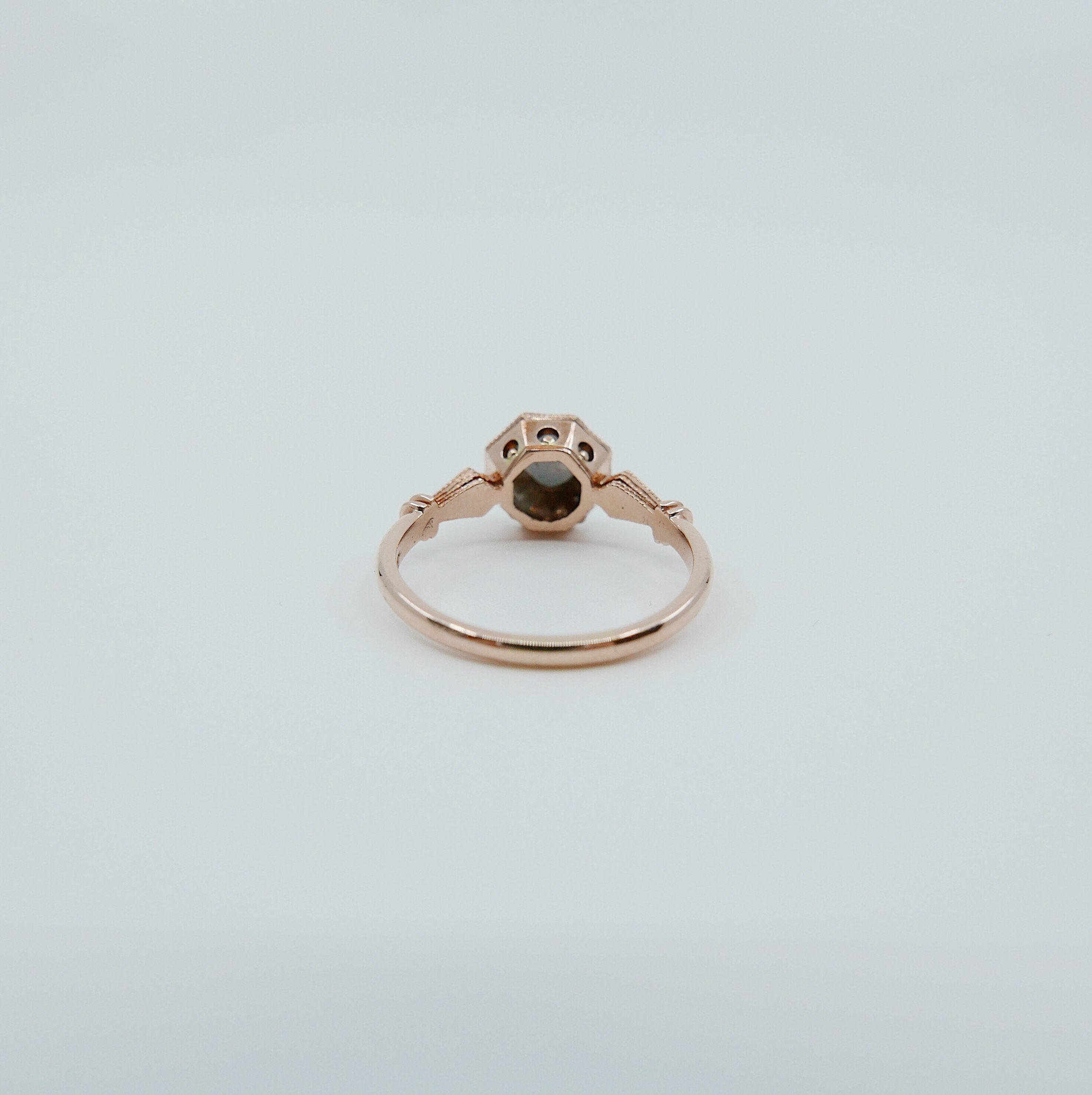 Eloise Rustic Diamond Ring, One of a Kind Ring, 14k rose gold ring, vintage inspired ring, rustic diamond ring, OOAK ring, statement ring