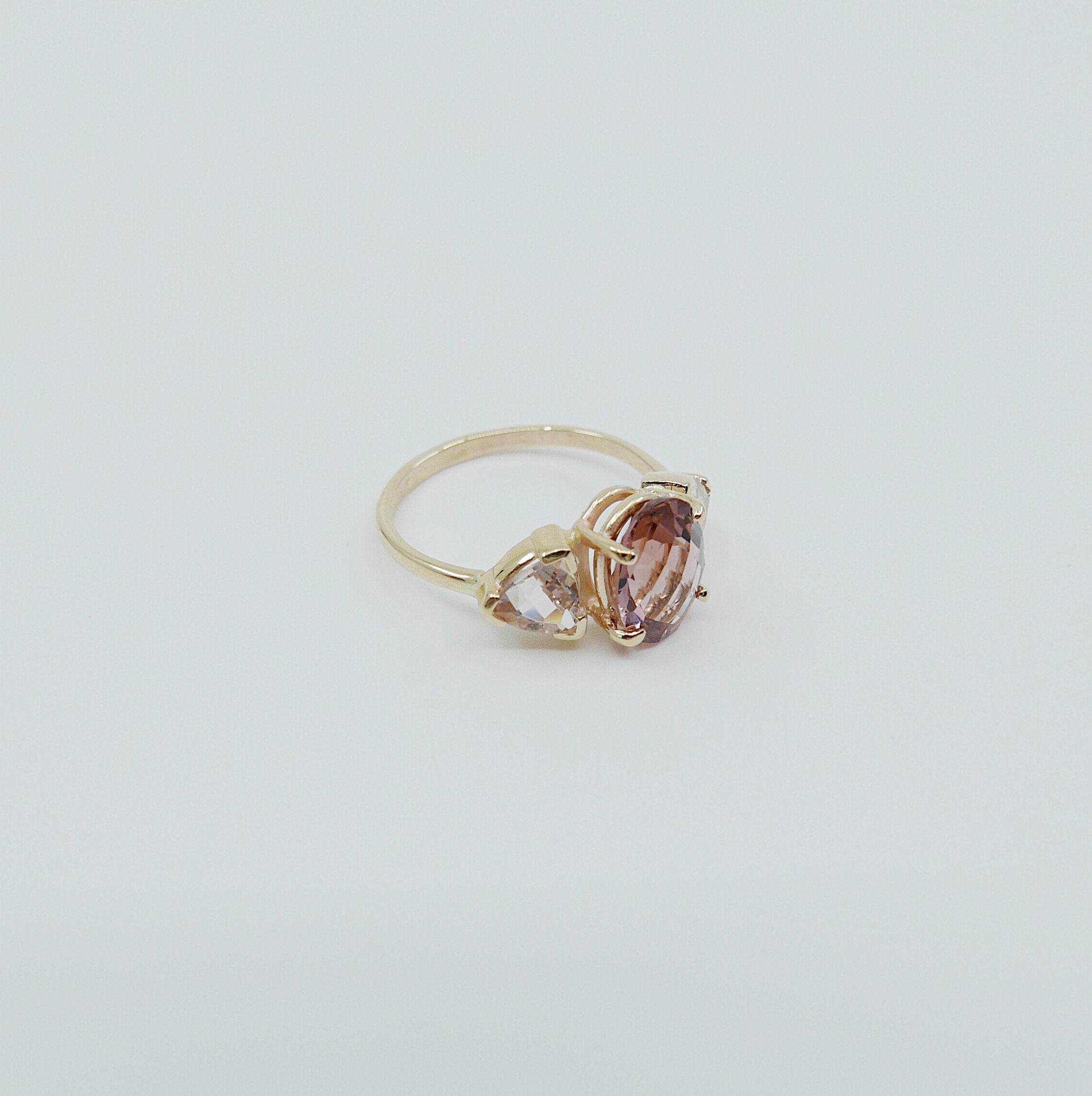 Dusty Rose Tourmaline Ring, tourmaline checker board cut ring, oval tourmaline ring, morganite ring, pink tourmaline wedding ring