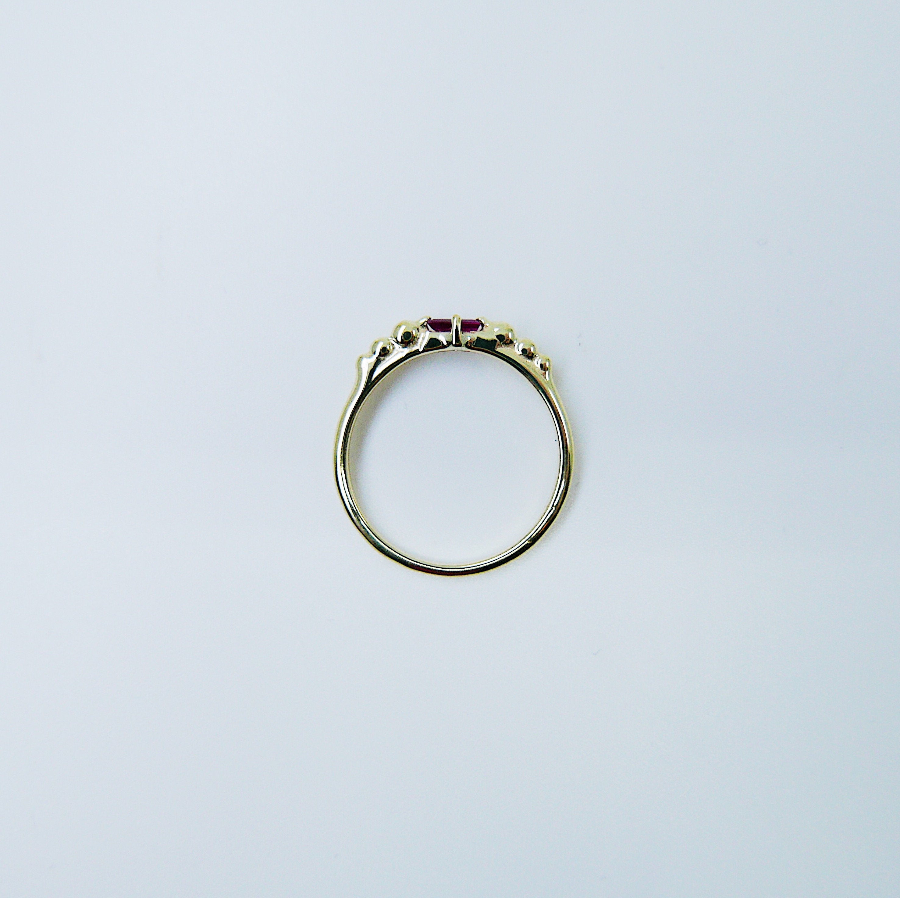 Ellipsis Baguette Ruby Ring, baguette ring, ruby and gold ring, 14k ruby ring, ruby ring, ellipsis ring