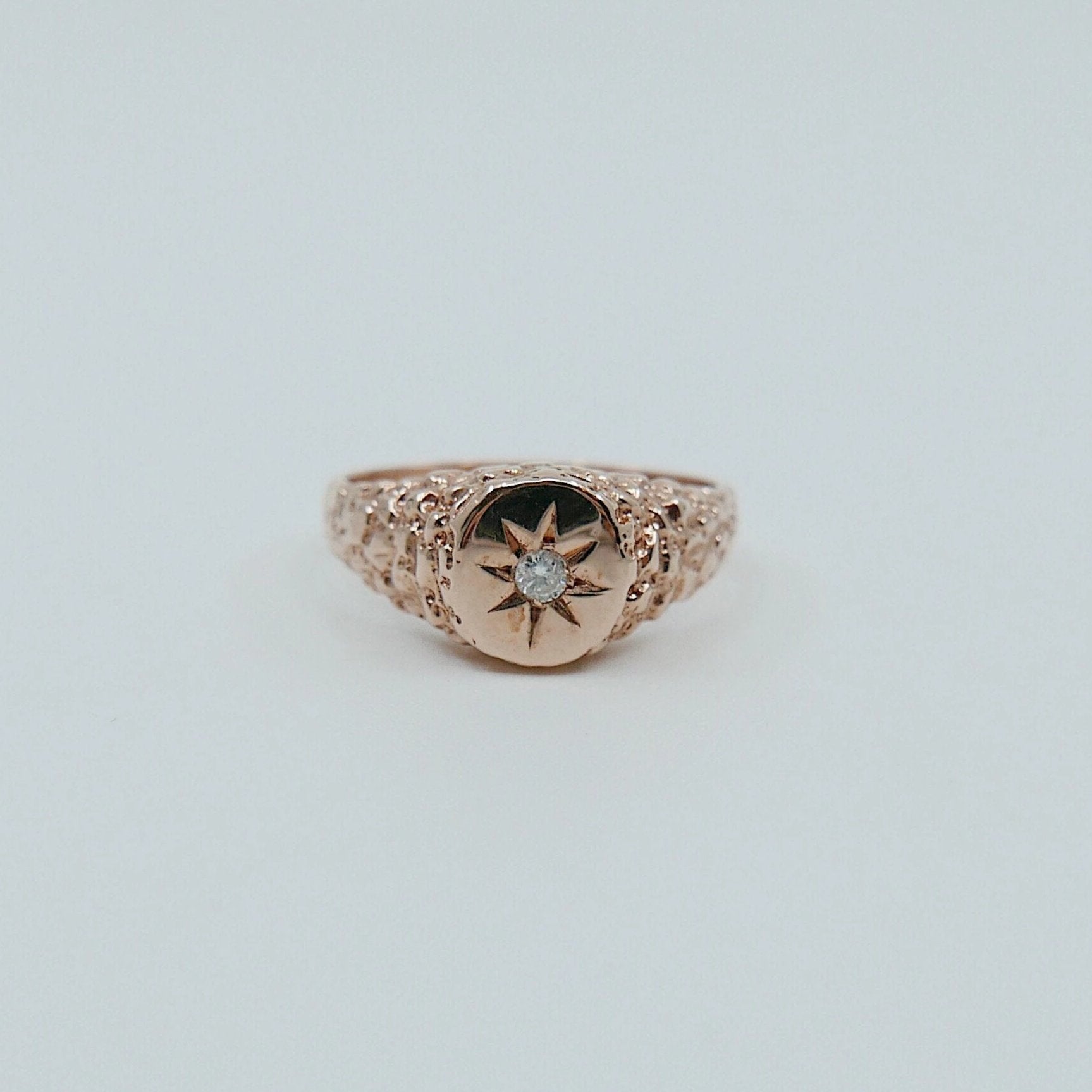 Bella Signet Ring, 14k diamond signet ring, signet ring, pinky ring, gold pinky ring, 14k gold signet ring, diamond pinky ring