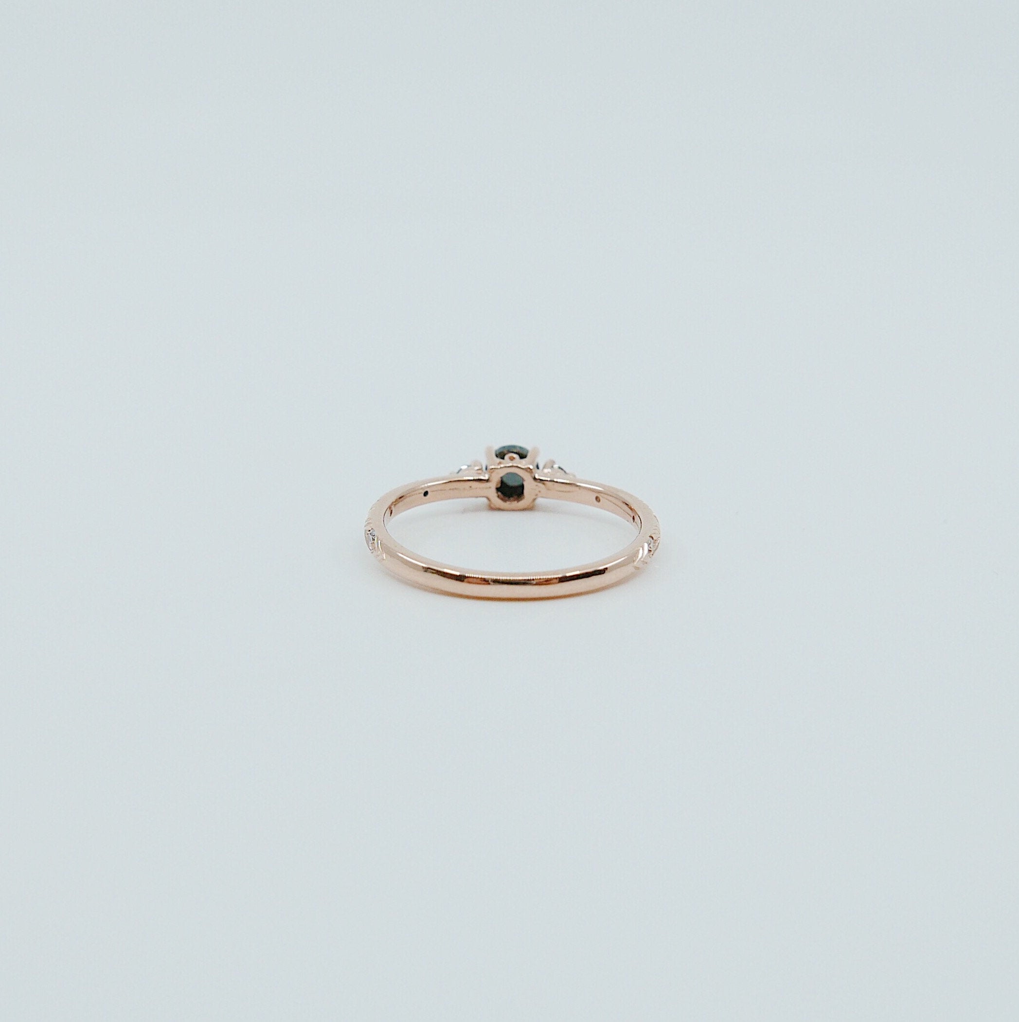 Clara Rose Cut Black Diamond Ring, alternative wedding ring, unique non traditional engagement ring, 14k stacking ring, white & grey diamond