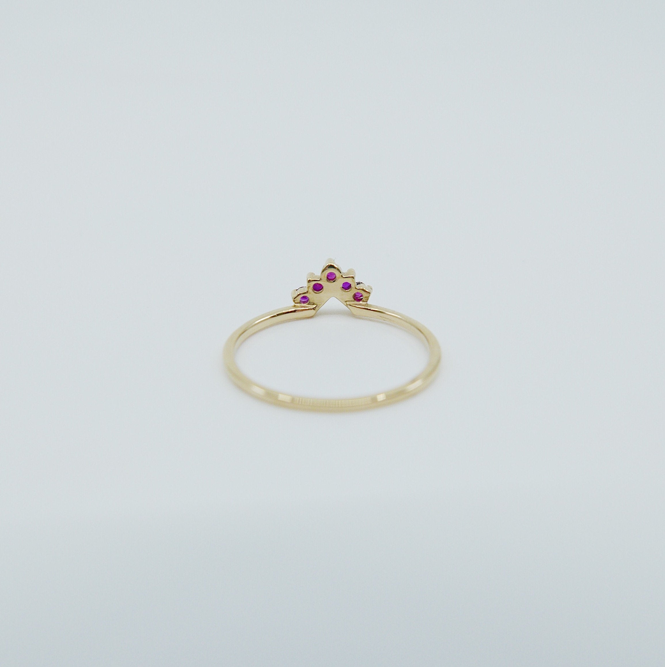 Chevron Ruby Ring, Ruby Ring, Chevron Ring, 14k Gold chevron ring, deep pink ruby ring, ruby chevron ring