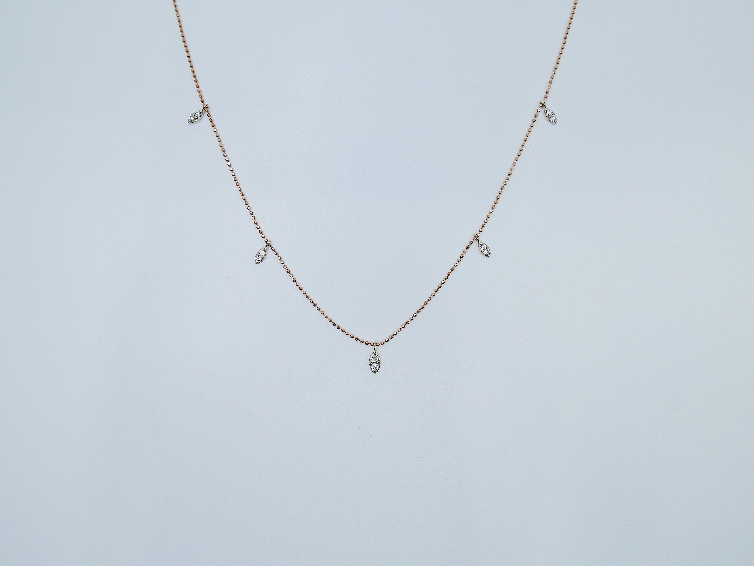 Deja Vu Diamond Necklace, Diamond Necklace, Double Diamond Necklace, 14k Gold Diamond Necklace, Dainty Diamond Necklace, Dainty 14k Gold