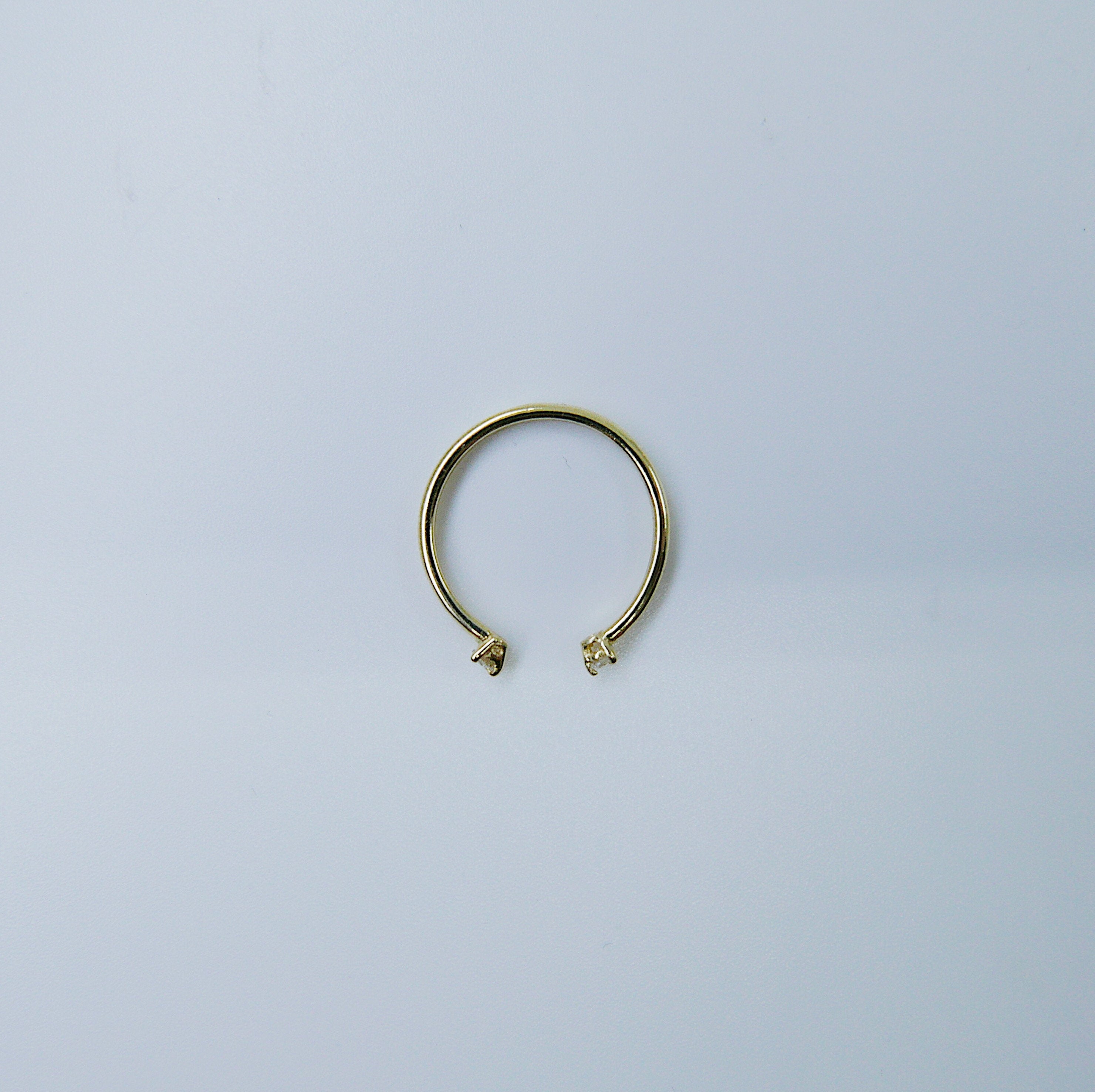 Mini diamond cuff Ring, open diamond Stacking ring, Simple diamond ring, diamond open band, small diamond cuff ring, dainty gold band