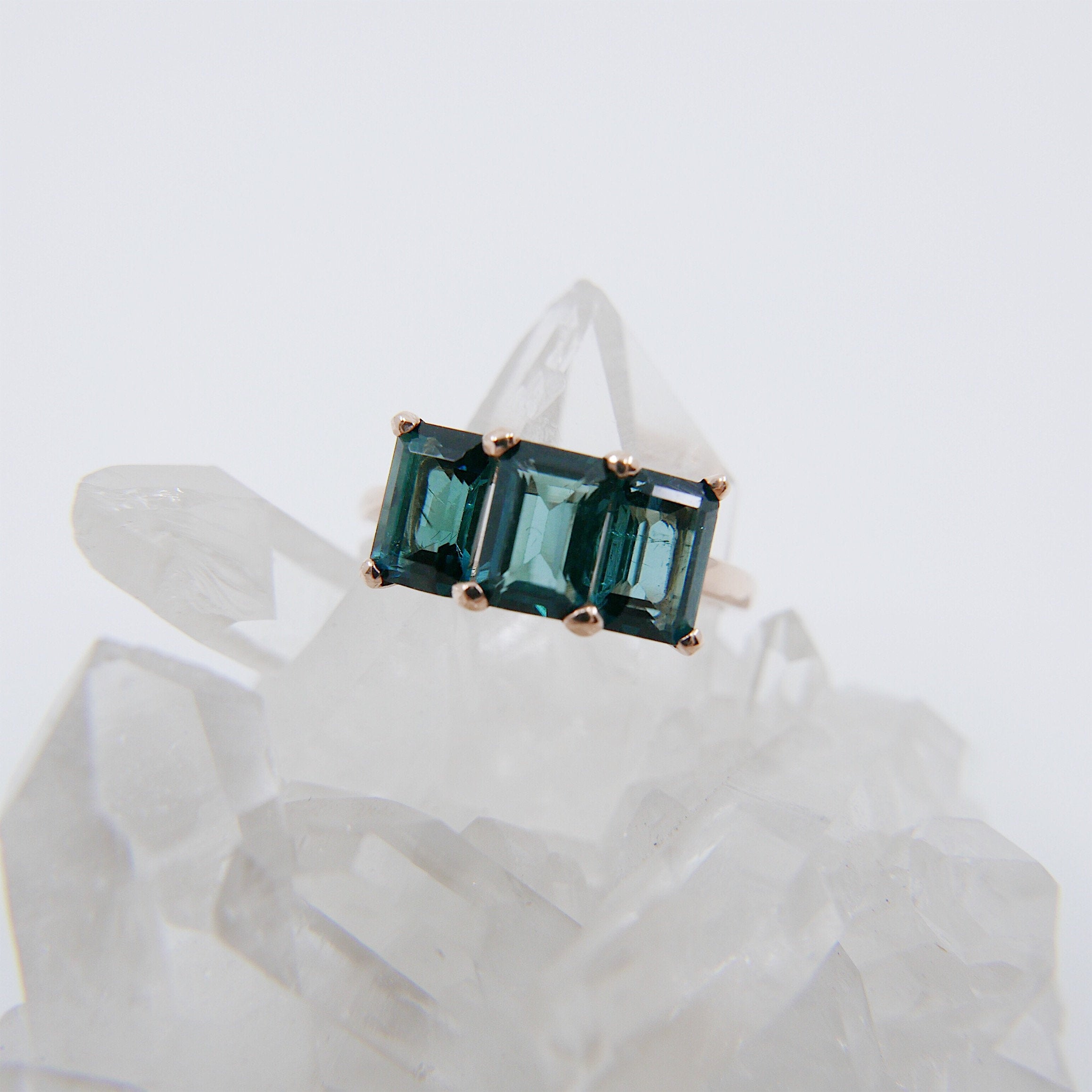 Eve Tourmaline Ring, green tourmaline emerald cut ring, tourmaline ring, statement ring, alternative bridal tourmaline, green ring