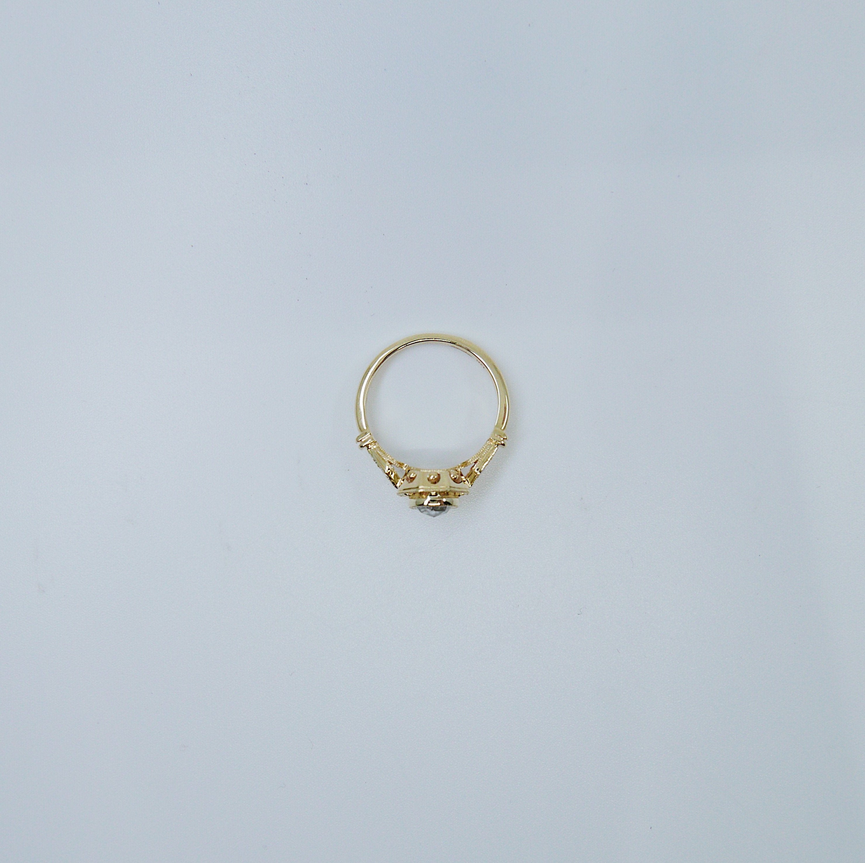 Eloise Bezel Champagne Diamond Ring, Champagne diamond and gold ring, 14k gold ring, diamond ring, champagne diamond ring, bezel ring