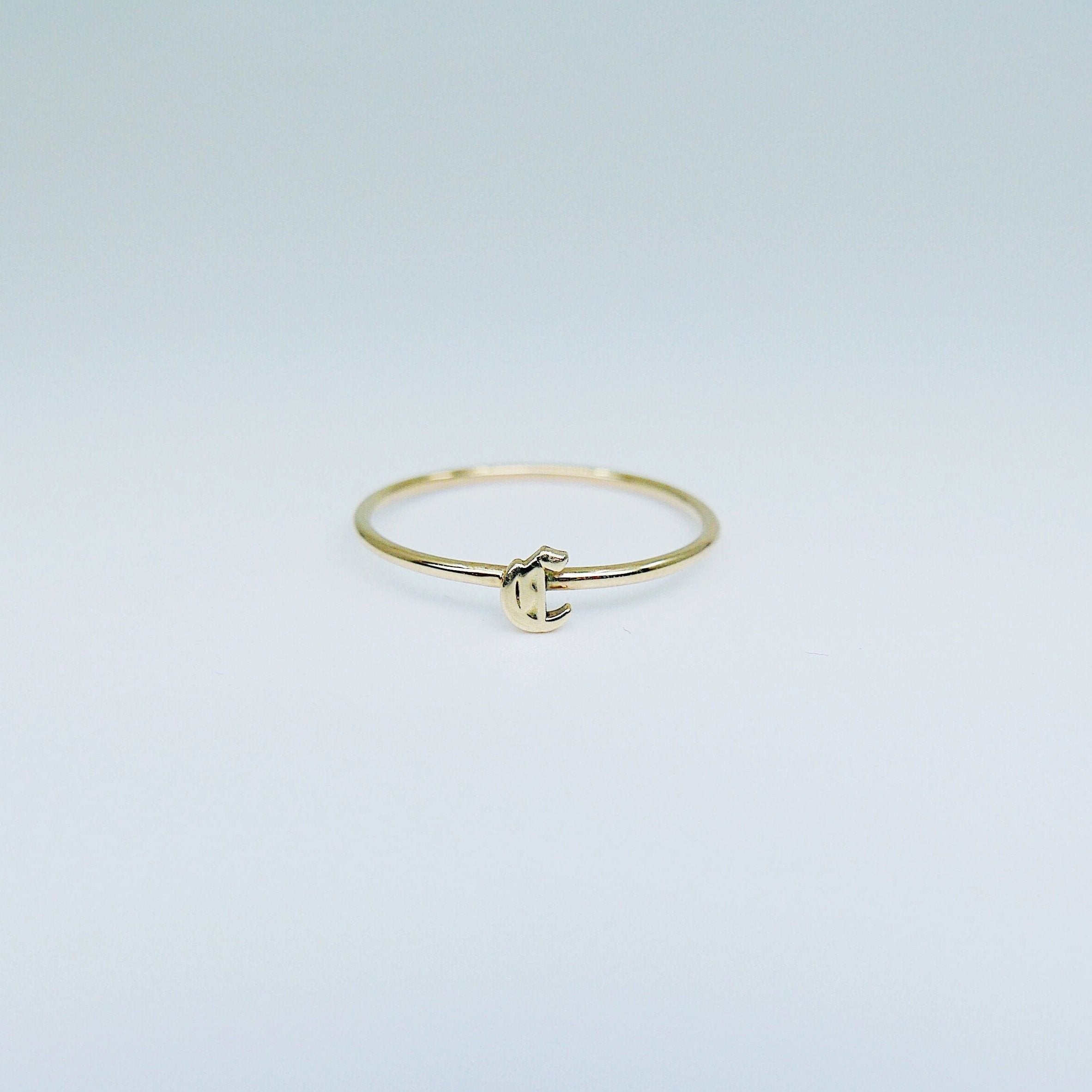 Old English Initial Ring, Letter ring, Initial ring, Old English letter ring, minimal ring, minimalistic ring, minimalist ring