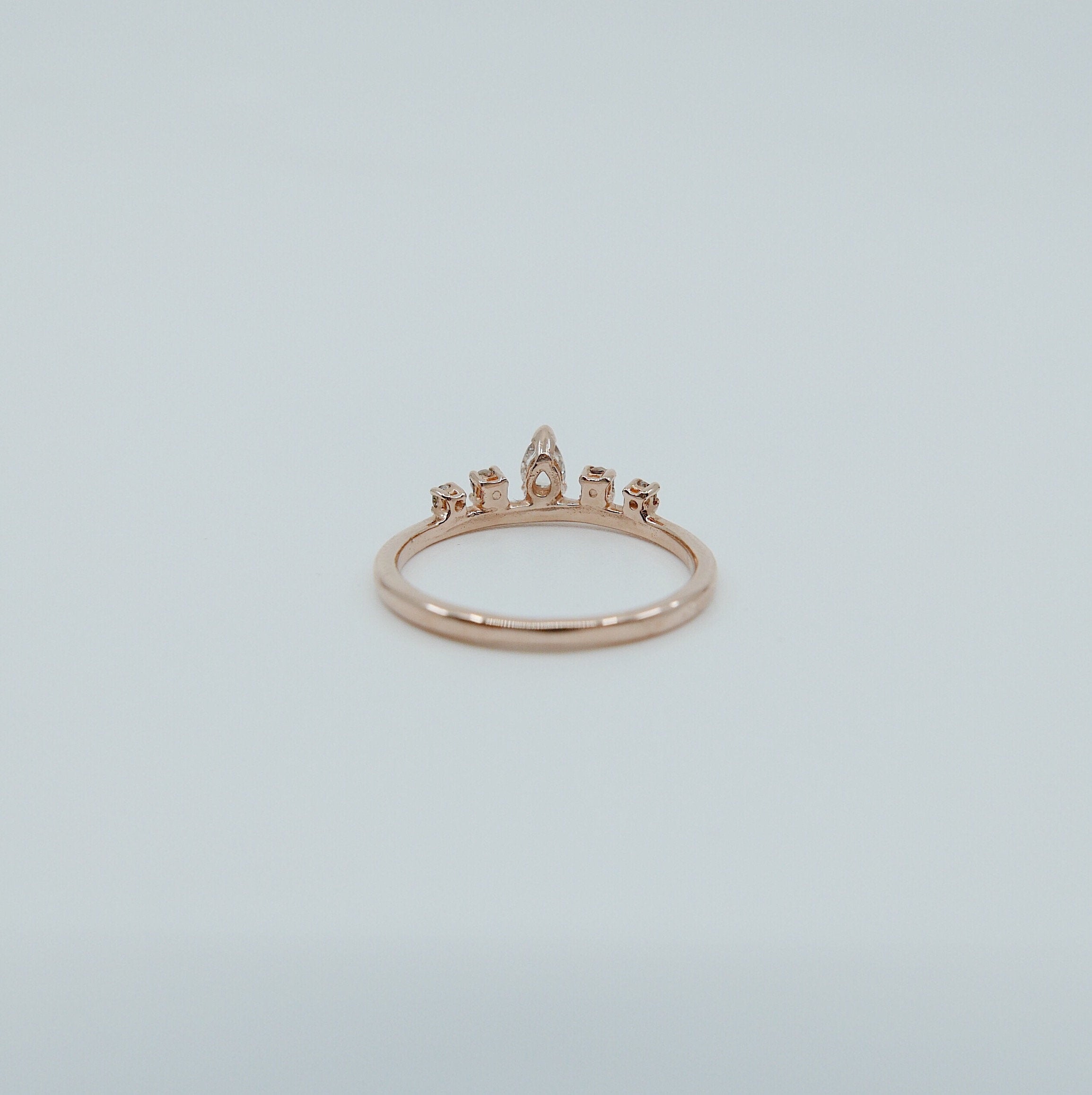 Reine Rose Cut Champagne Diamond Ring, Queen ring, Royal ring, stacking ring, crown ring, princess ring, tiara ring, engagement ring