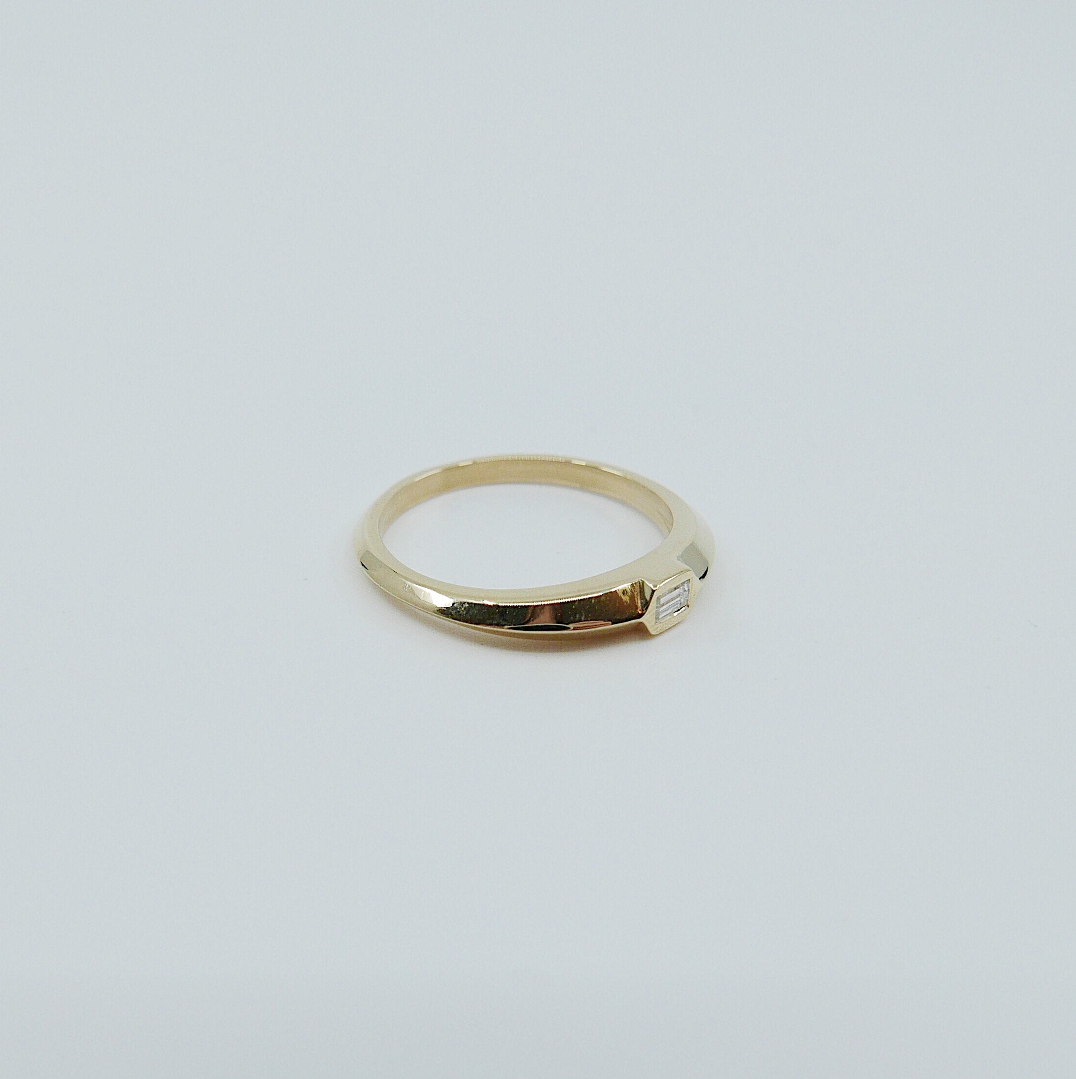 Sleek Baguette Diamond Ring, 14k gold diamond ring, Diamond Bar ring, statement diamond ring, statement ring, modern diamond ring