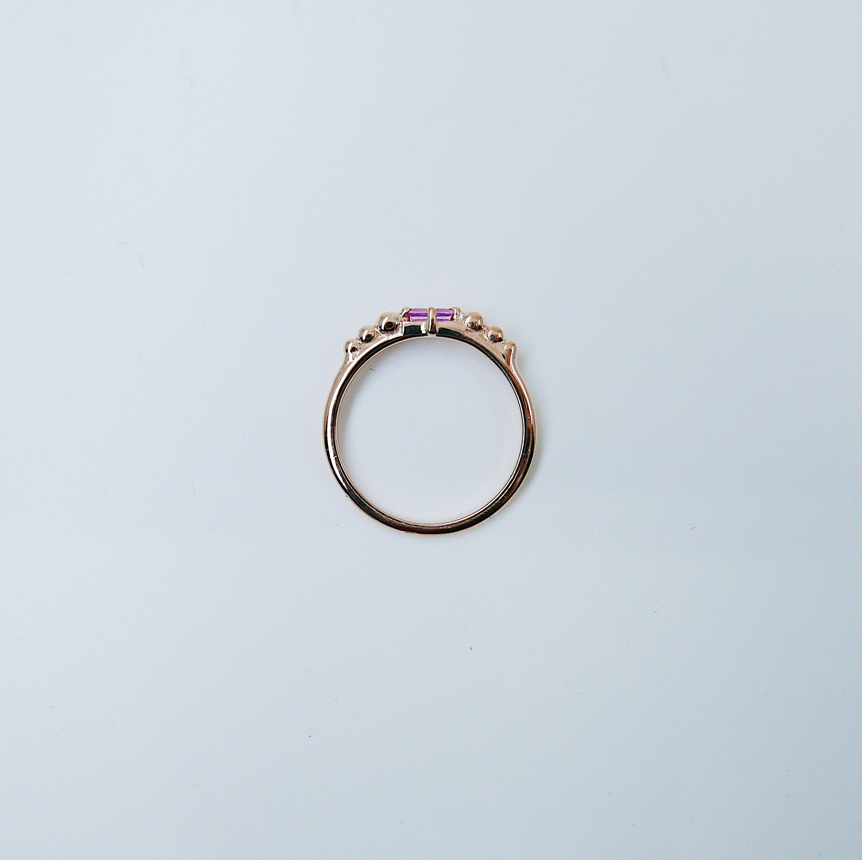 Ellipsis Baguette Sapphire Ring, baguette ring, sapphire and gold ring, 14k pink sapphire ring, pink sapphire ring, ellipsis ring