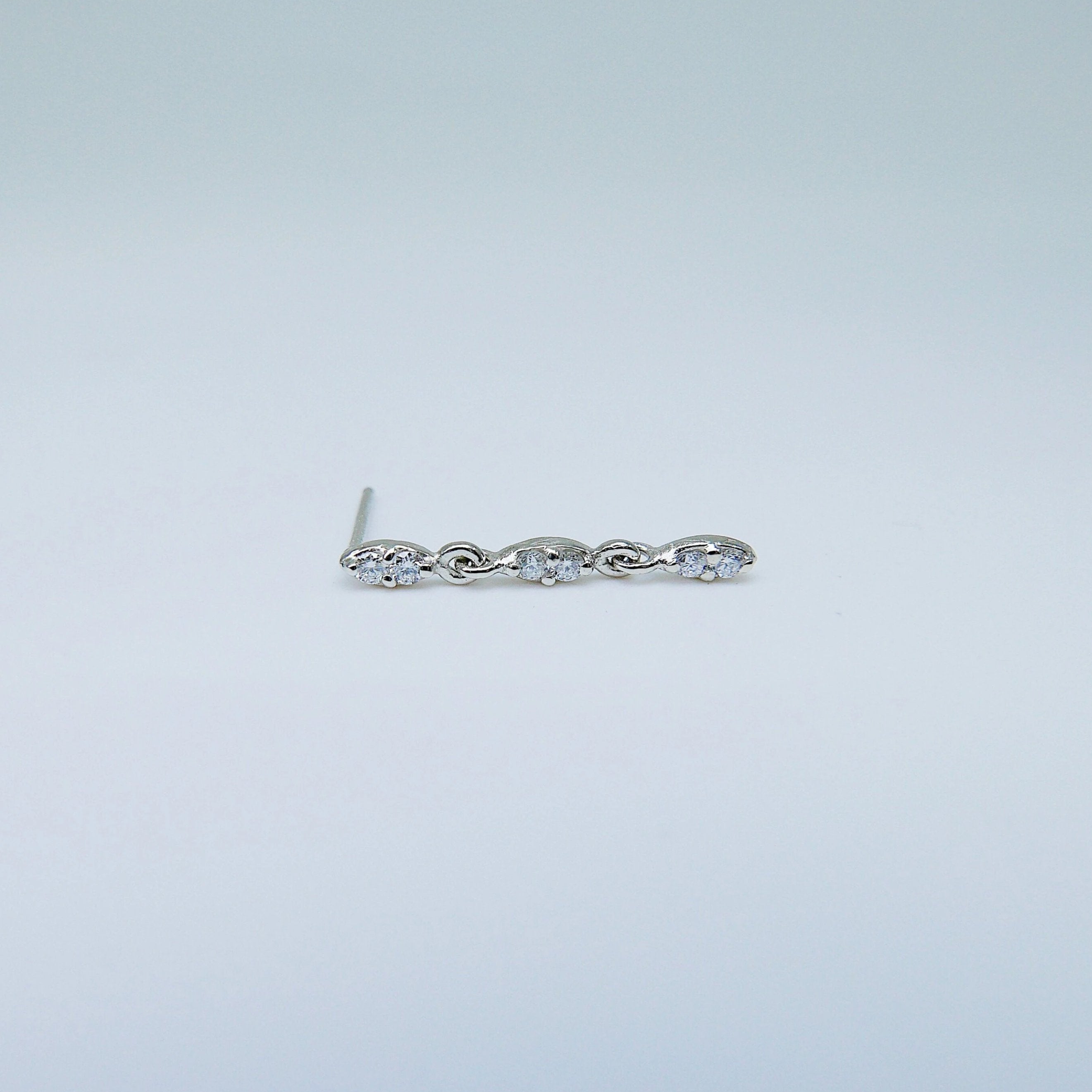 Deja Vu Triple Drop Diamond Earring, Diamond Earring, Triple Drop Diamond Earring, 14k Gold Diamond Earring, Dainty Diamond Earring