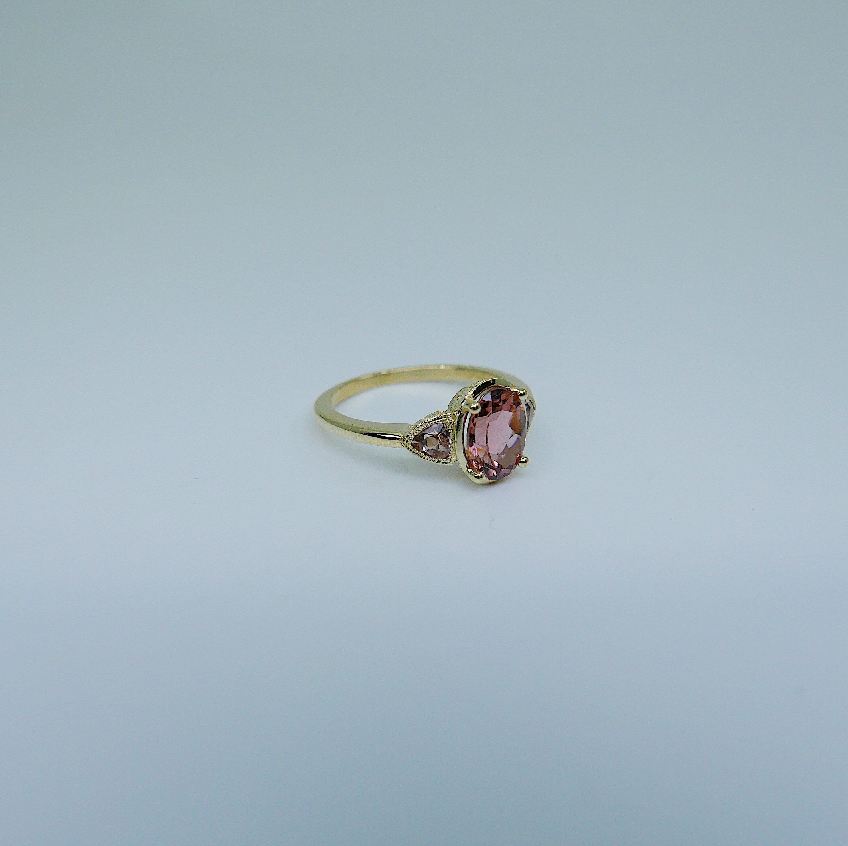 Agatha Tourmaline Ring, tourmaline & morganite ring, oval tourmaline ring, morganite ring, pink tourmaline wedding ring