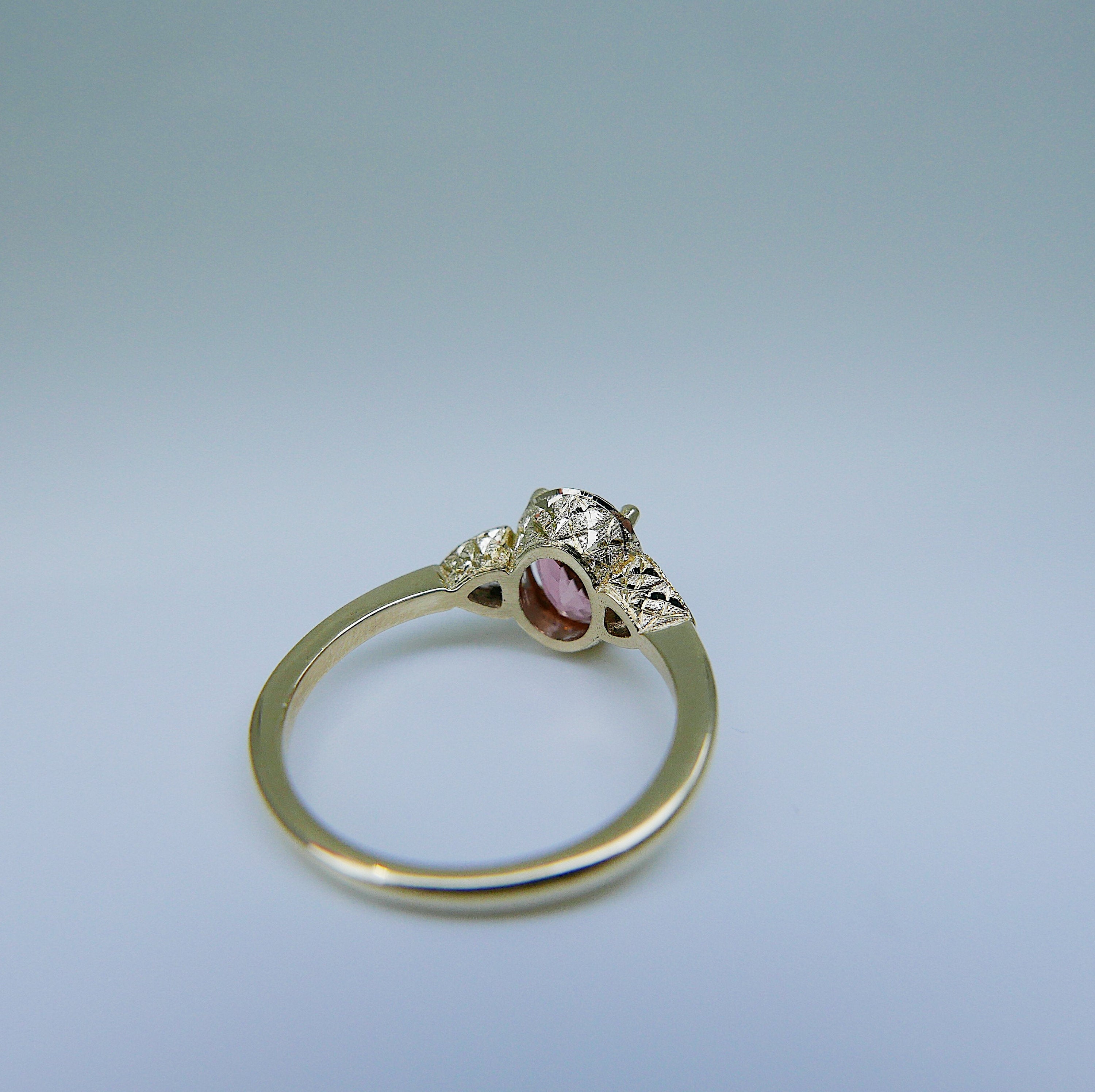 Agatha Tourmaline Ring, tourmaline & morganite ring, oval tourmaline ring, morganite ring, pink tourmaline wedding ring