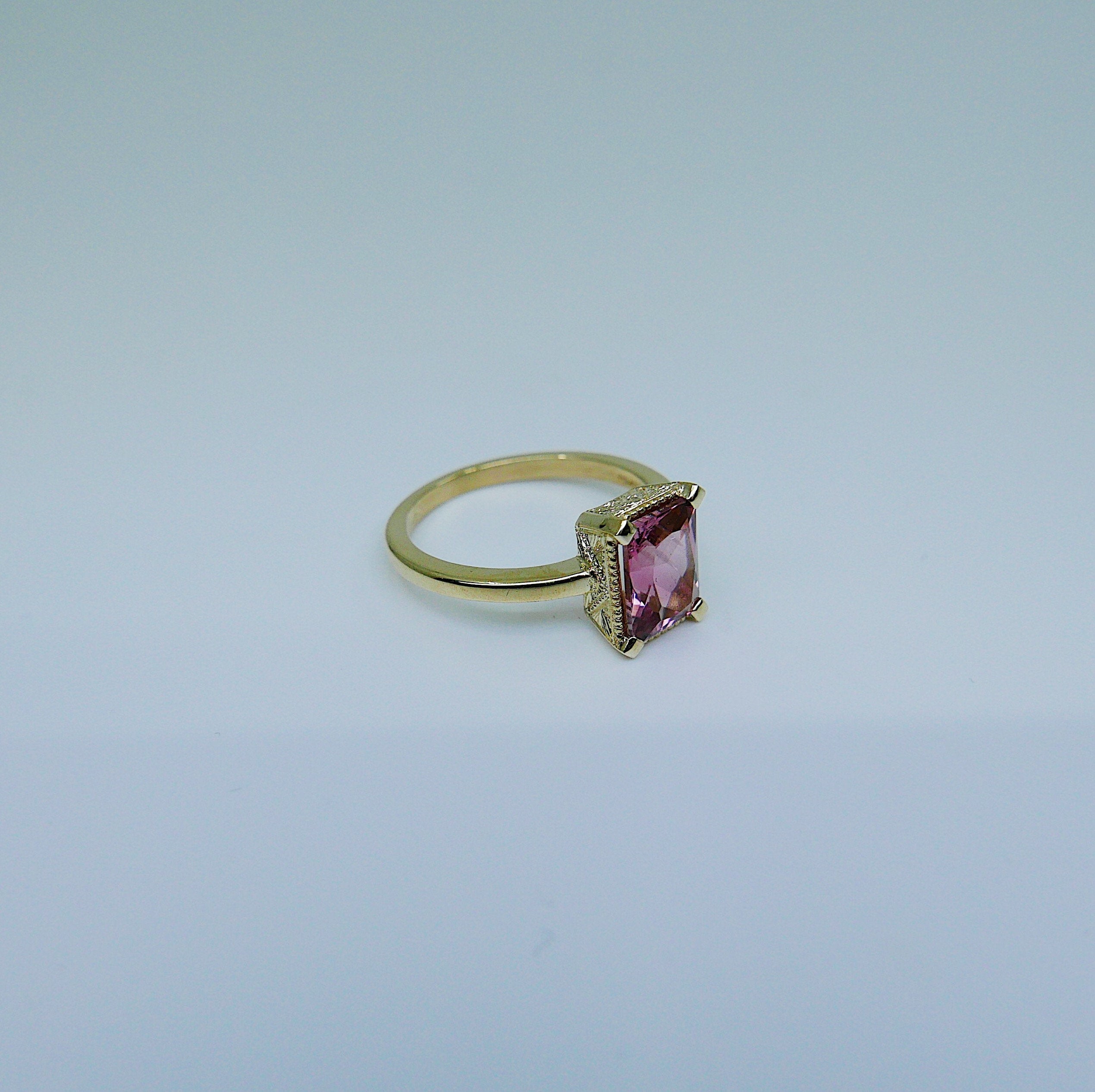 Carolina Tourmaline Ring, Pink tourmaline ring, tourmaline ring, pink wedding ring, statement pink engagement ring