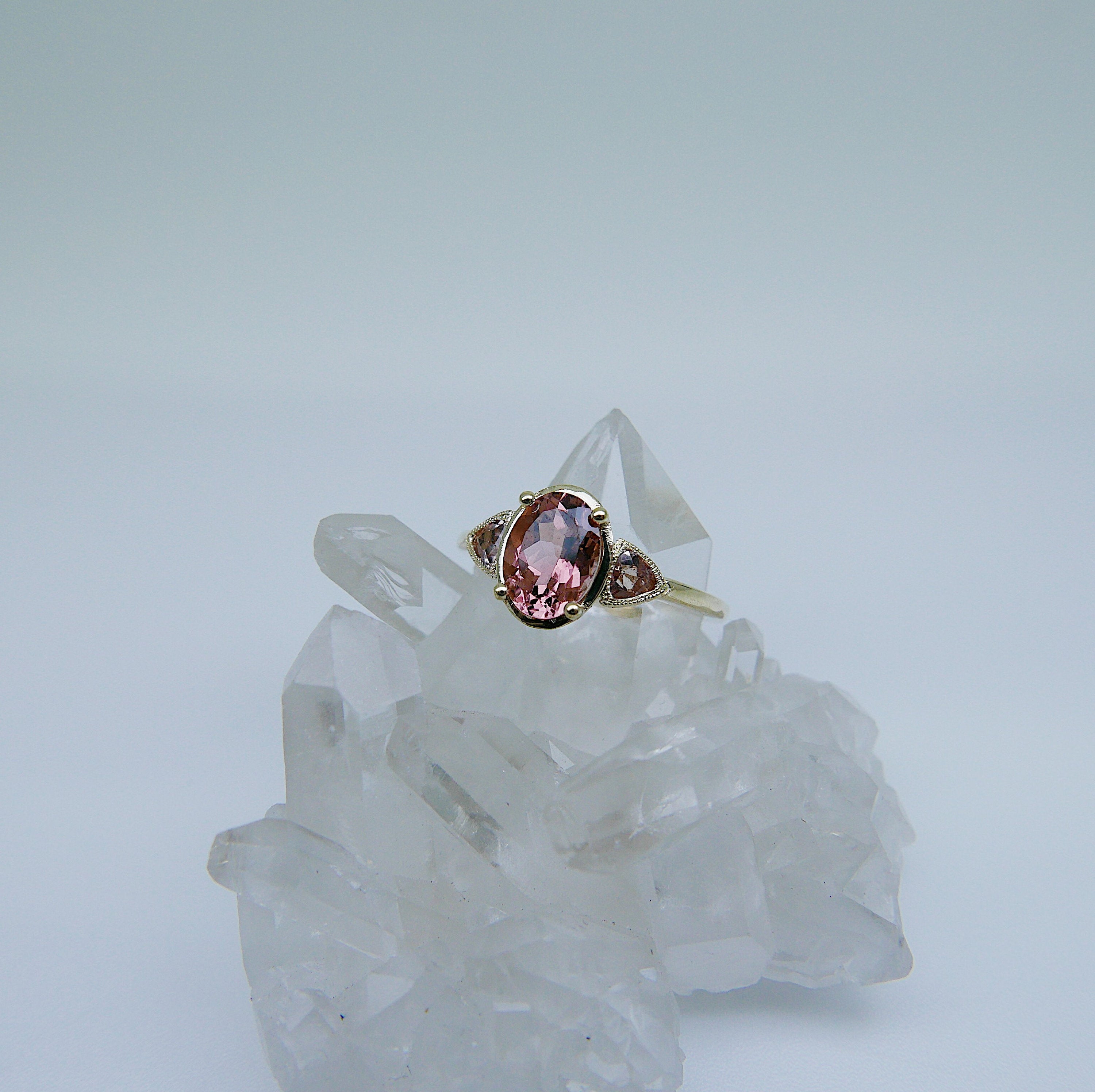 Agatha Tourmaline Ring, tourmaline & morganite ring, oval tourmaline ring, morganite ring, pink tourmaline wedding ring