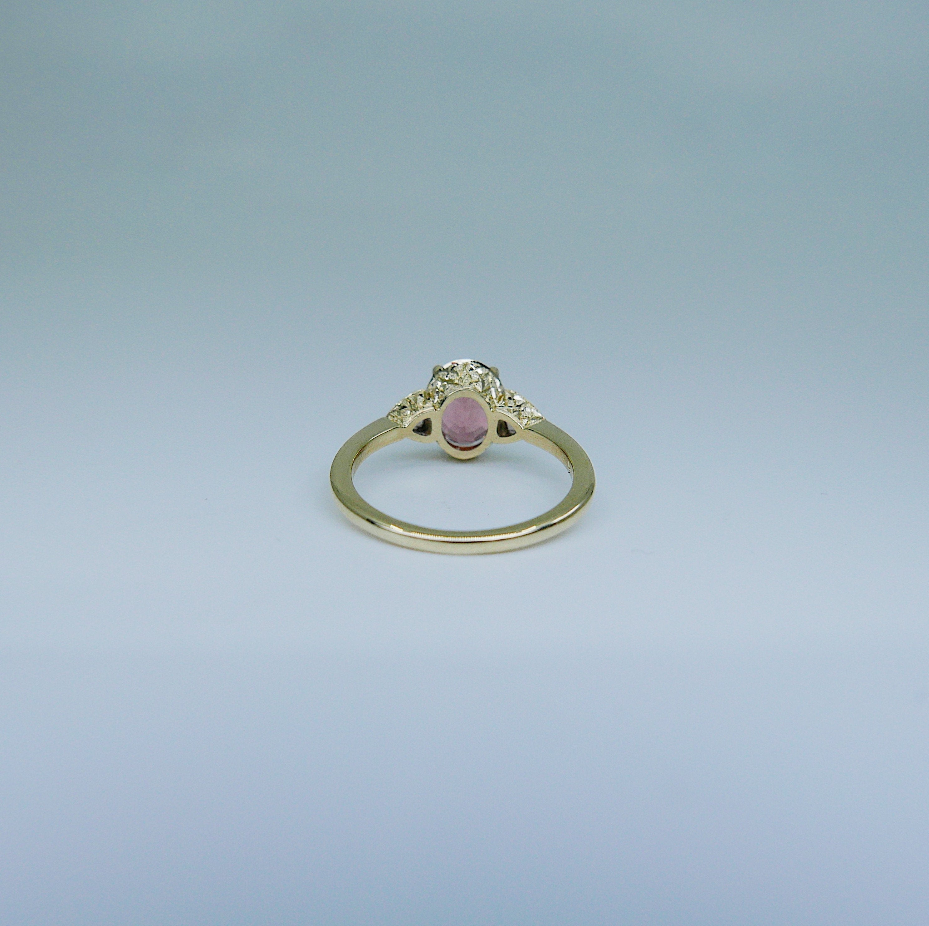 Agatha Tourmaline Ring, tourmaline & morganite ring, oval tourmaline ring, morganite ring, pink tourmaline wedding ring