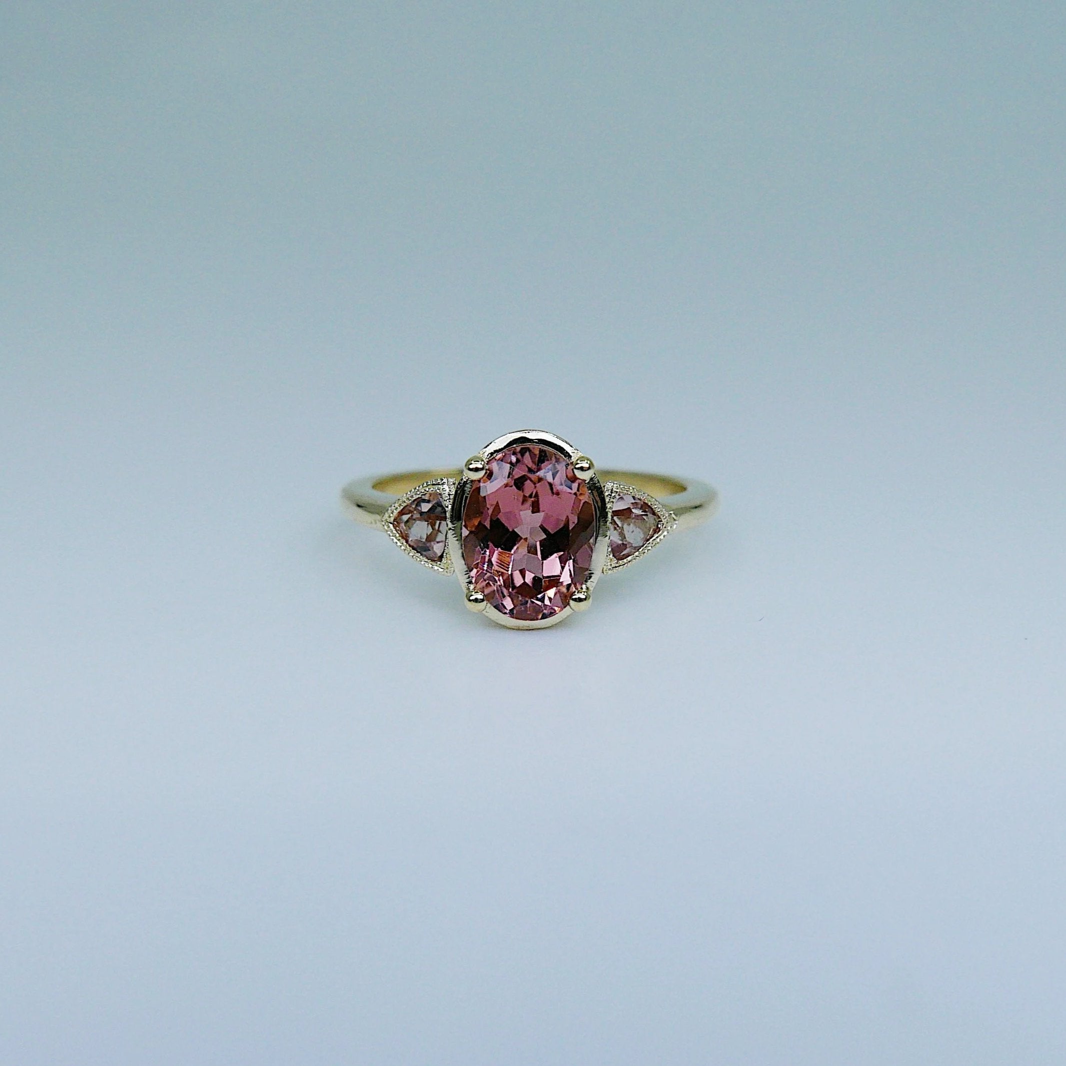 Agatha Tourmaline Ring, tourmaline & morganite ring, oval tourmaline ring, morganite ring, pink tourmaline wedding ring