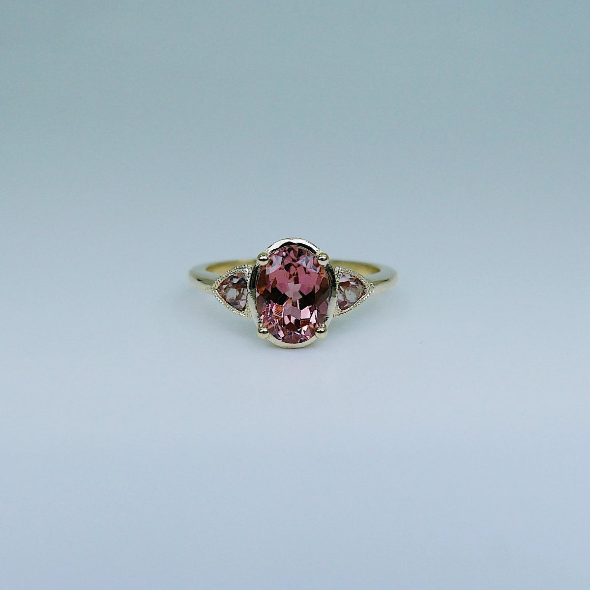 Charlotte Radiant Pink Tourmaline and Sapphire Ring | Mason Grace
