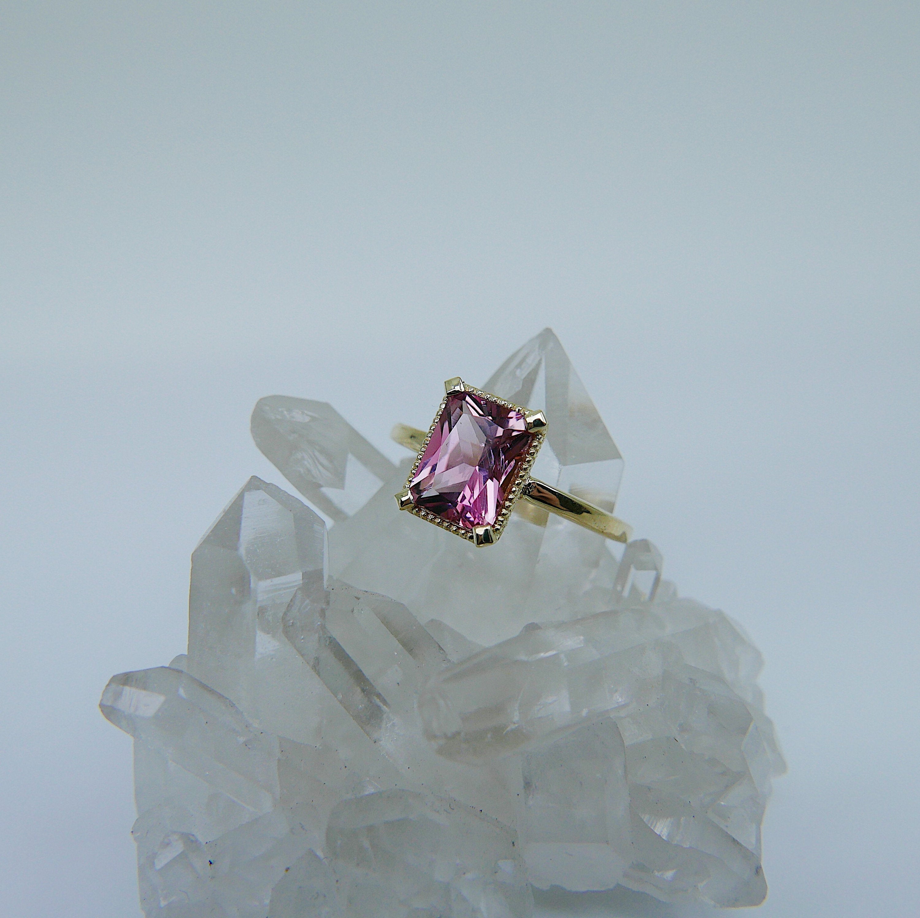 Carolina Tourmaline Ring, Pink tourmaline ring, tourmaline ring, pink wedding ring, statement pink engagement ring