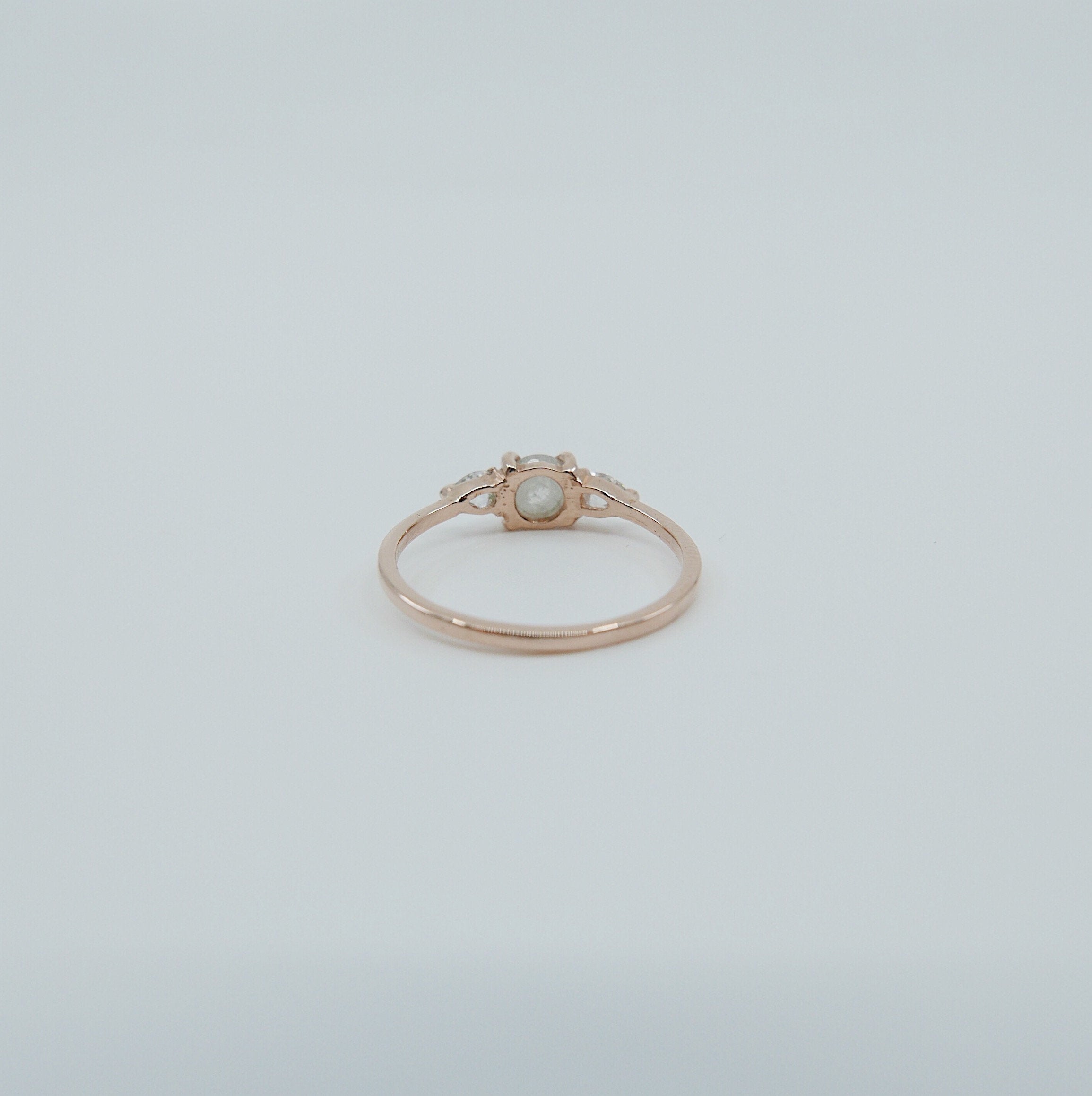 three stone ring  rustic rose cut ring  rustic diamond ring  rose cut rustic ring  rose cut ring  rose cut diamonds  rose cut diamond  Rings  ring  penelope ring  pastel ring  Multi-Stone Rings  mgj  mason grace jewelry  mason grace  jewelry  fine jewelry  dainty ring  alternative bridal  3 stone ring