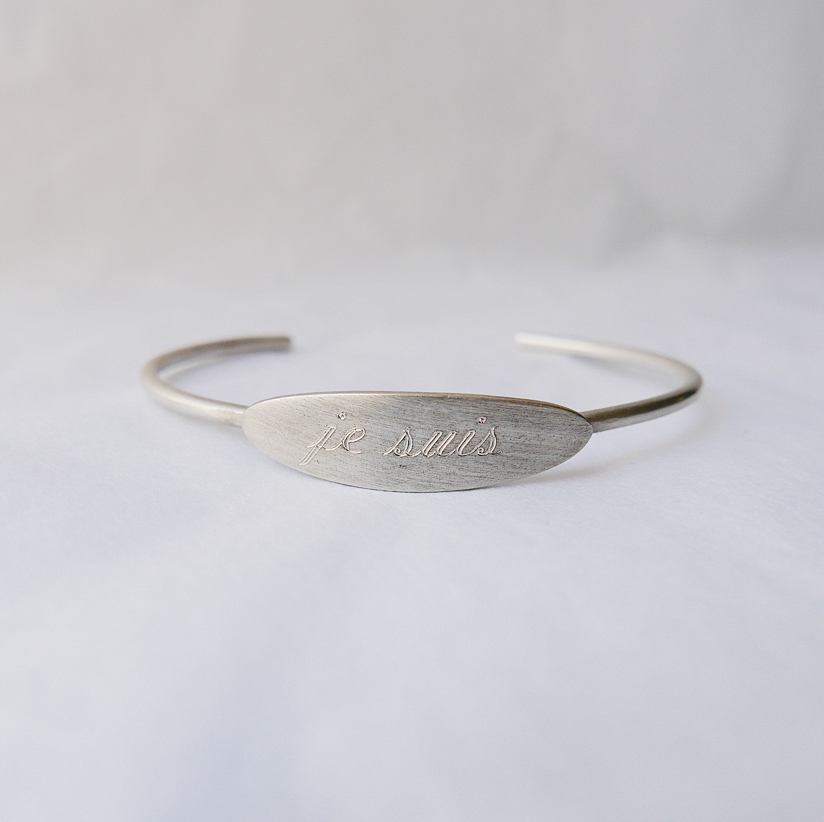 Nameplate Cuff Bracelet, Sterling Silver Nameplate Bracelet, Silver Nameplate Bracelet