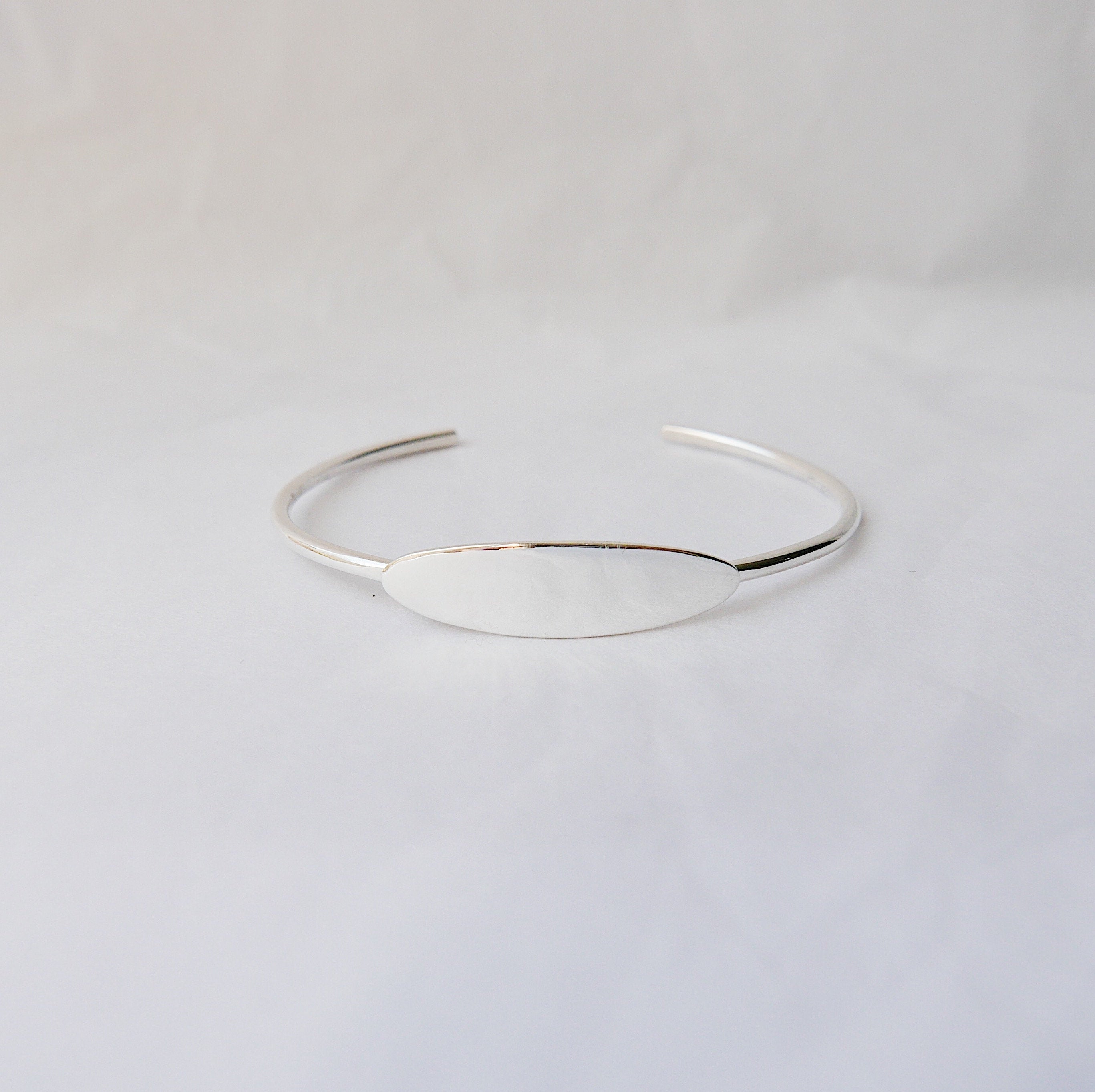 Nameplate Cuff Bracelet, Sterling Silver Nameplate Bracelet, Silver Nameplate Bracelet