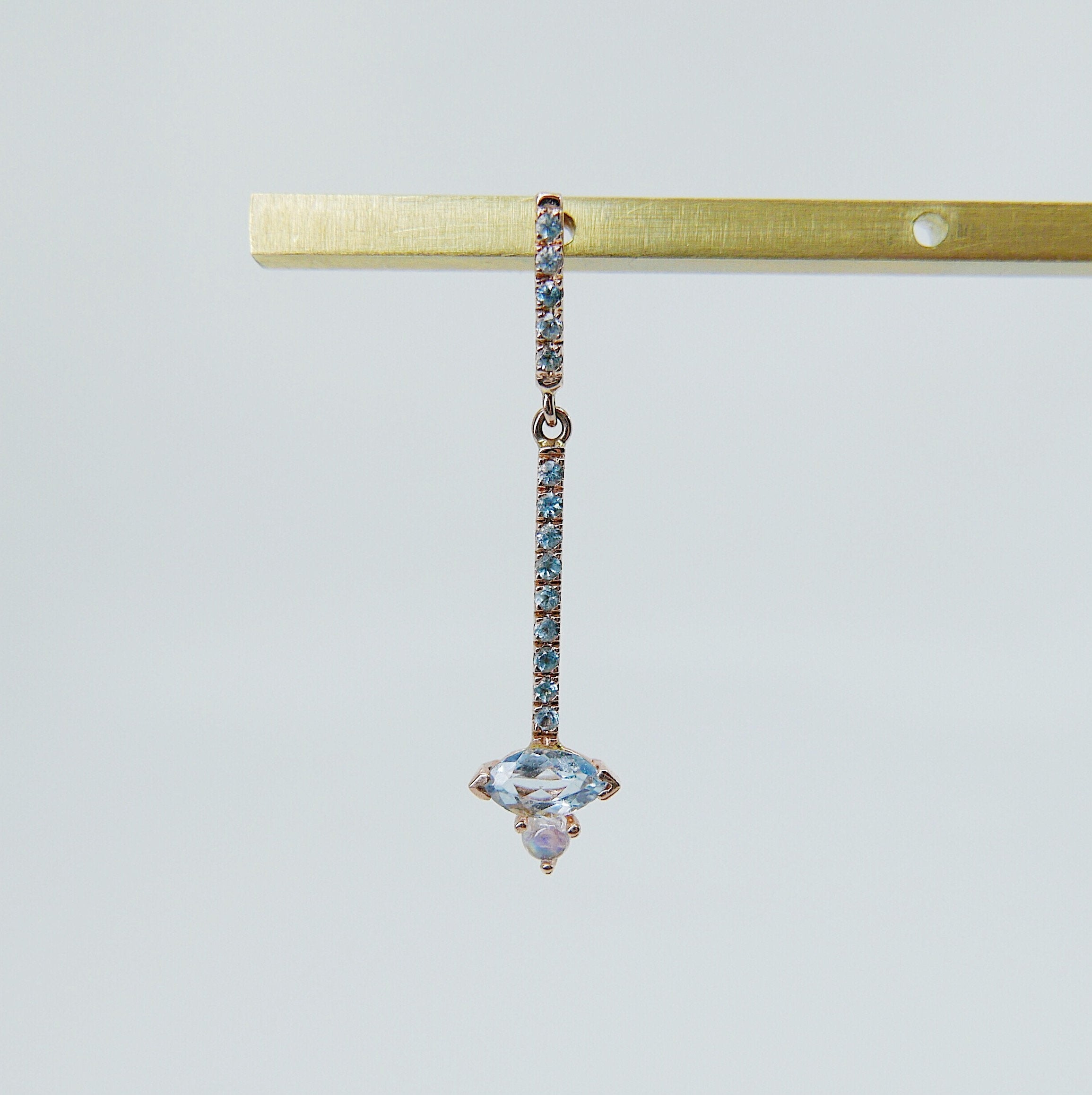 Sticks and Stones Marquise Duo Earring, Aquamarine, Blue topaz