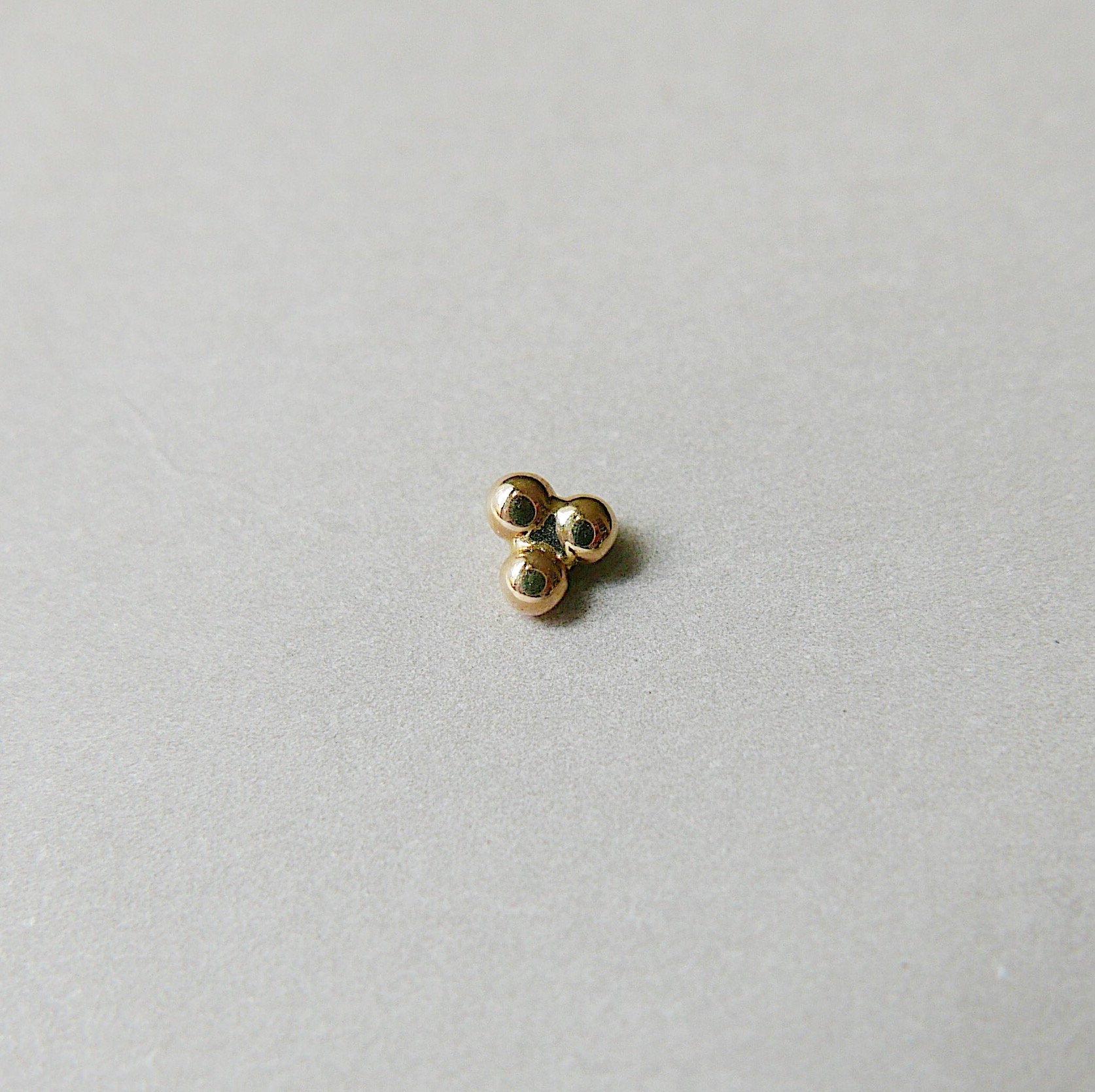 Three Dot Stud Earring, 14k ball earring, 14k gold stud, gold three ball stud, 14k gold stud earring