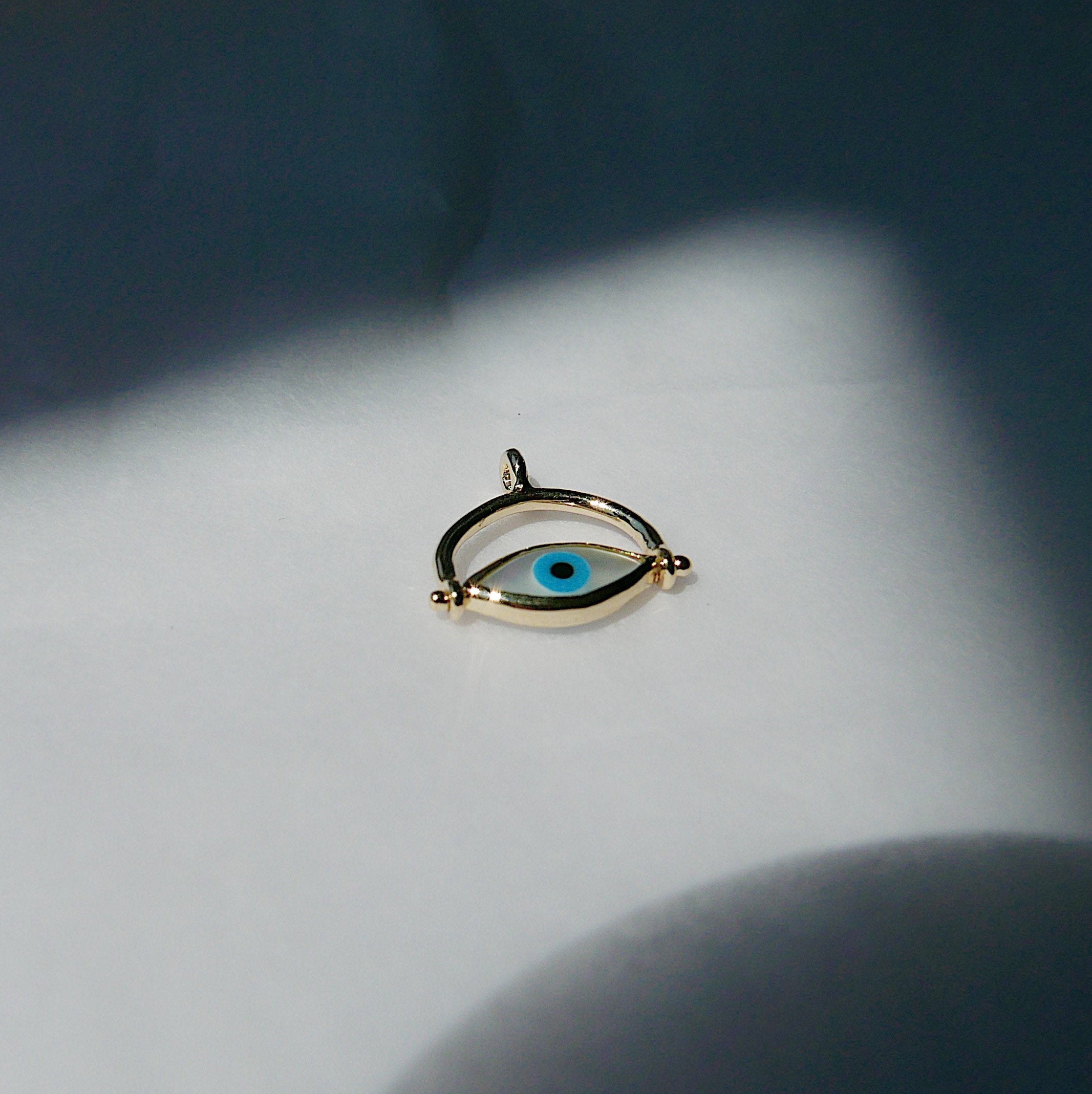 14k gold, eye roll charm