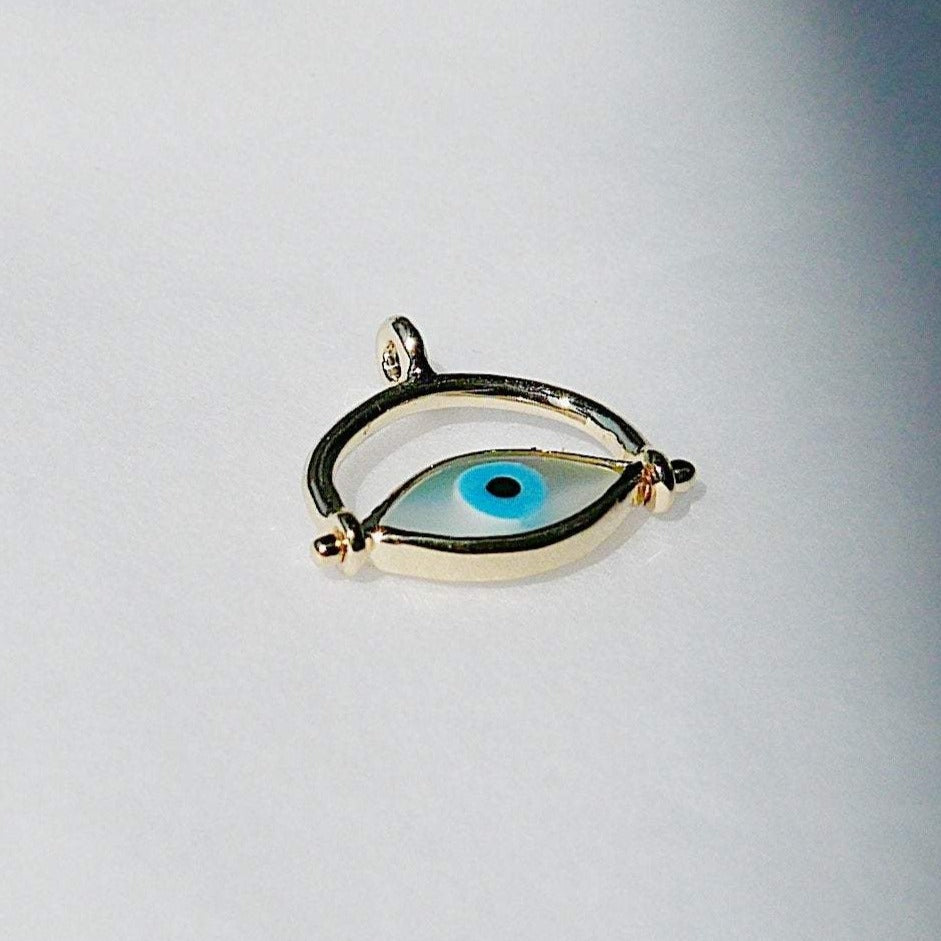 14k gold, eye roll charm