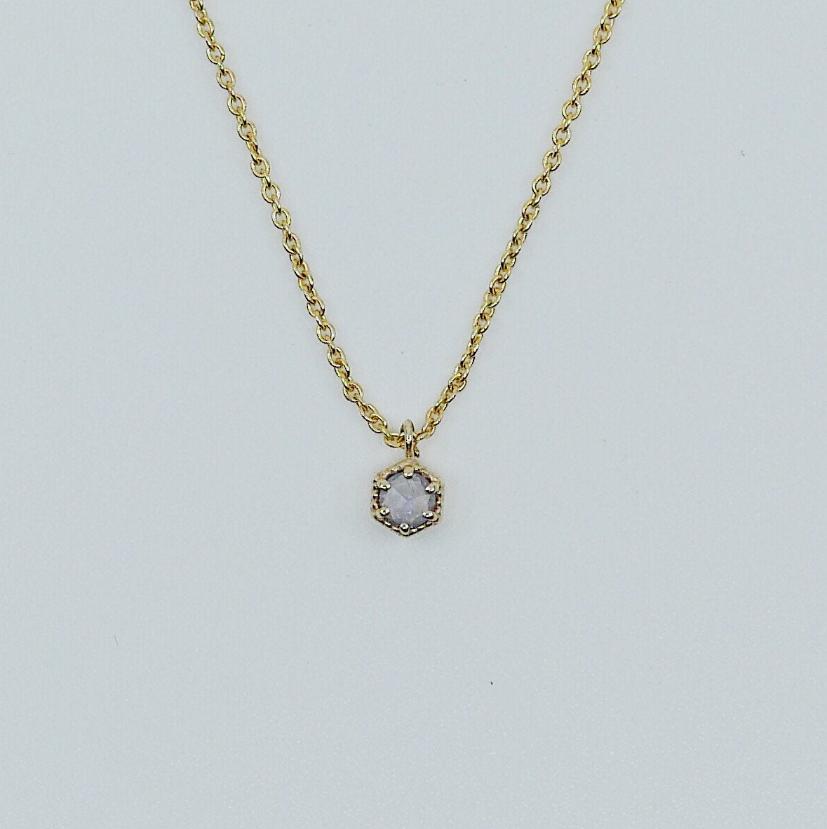 Frame Mini Light Blue Sapphire Necklace