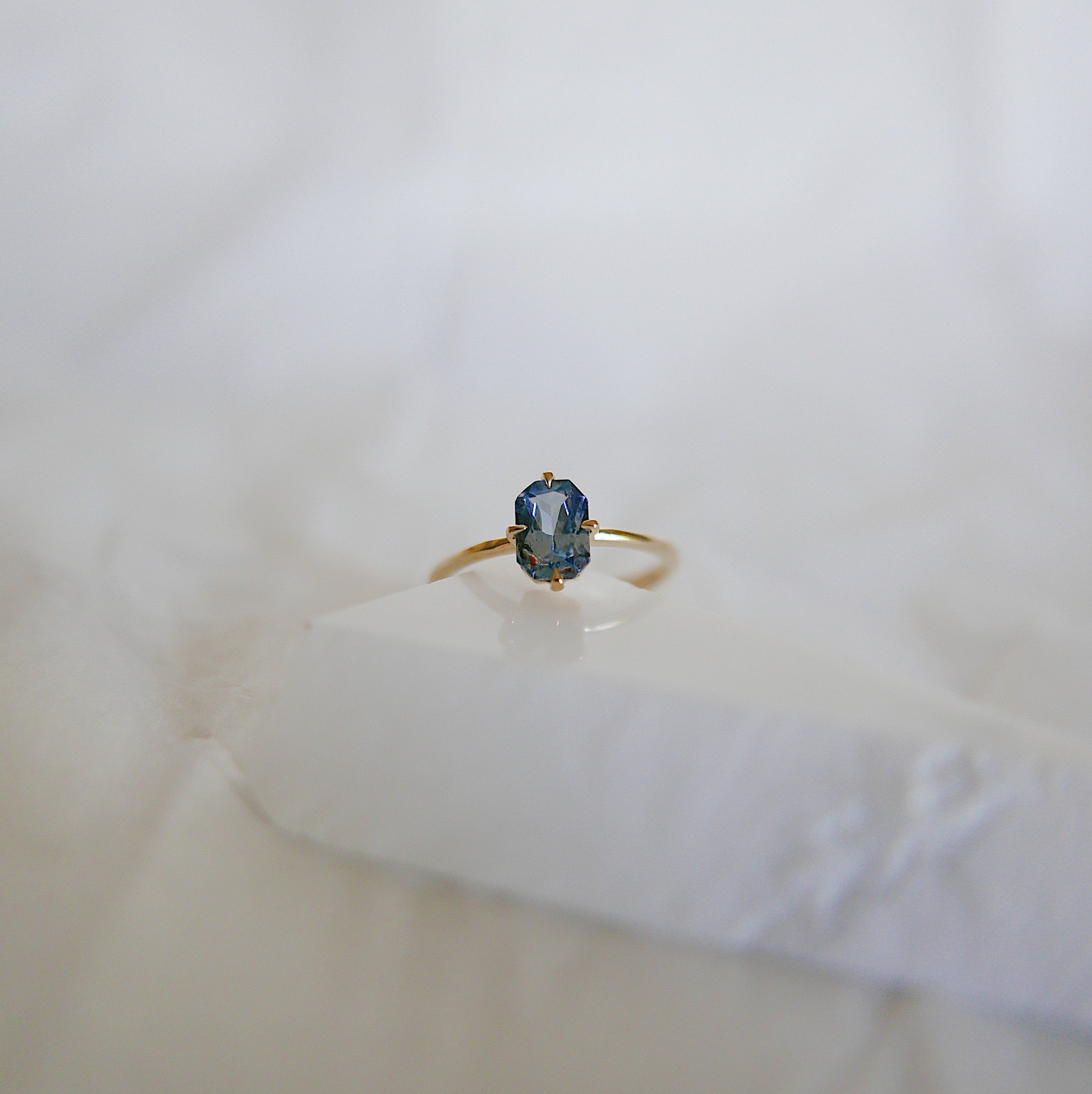 wedding ring  vintage inspired  solitaire ring  sapphire ring  Rings  radiant cut ring  push gift  OOAK  Multi-Stone Rings  mgj  mason grace jewelry  mason grace  jewelry  hand engraved  fine jewelry  Engagement ring  Classic ring  blue sapphire ring  Art Deco  anniversary ring  alternative bridal