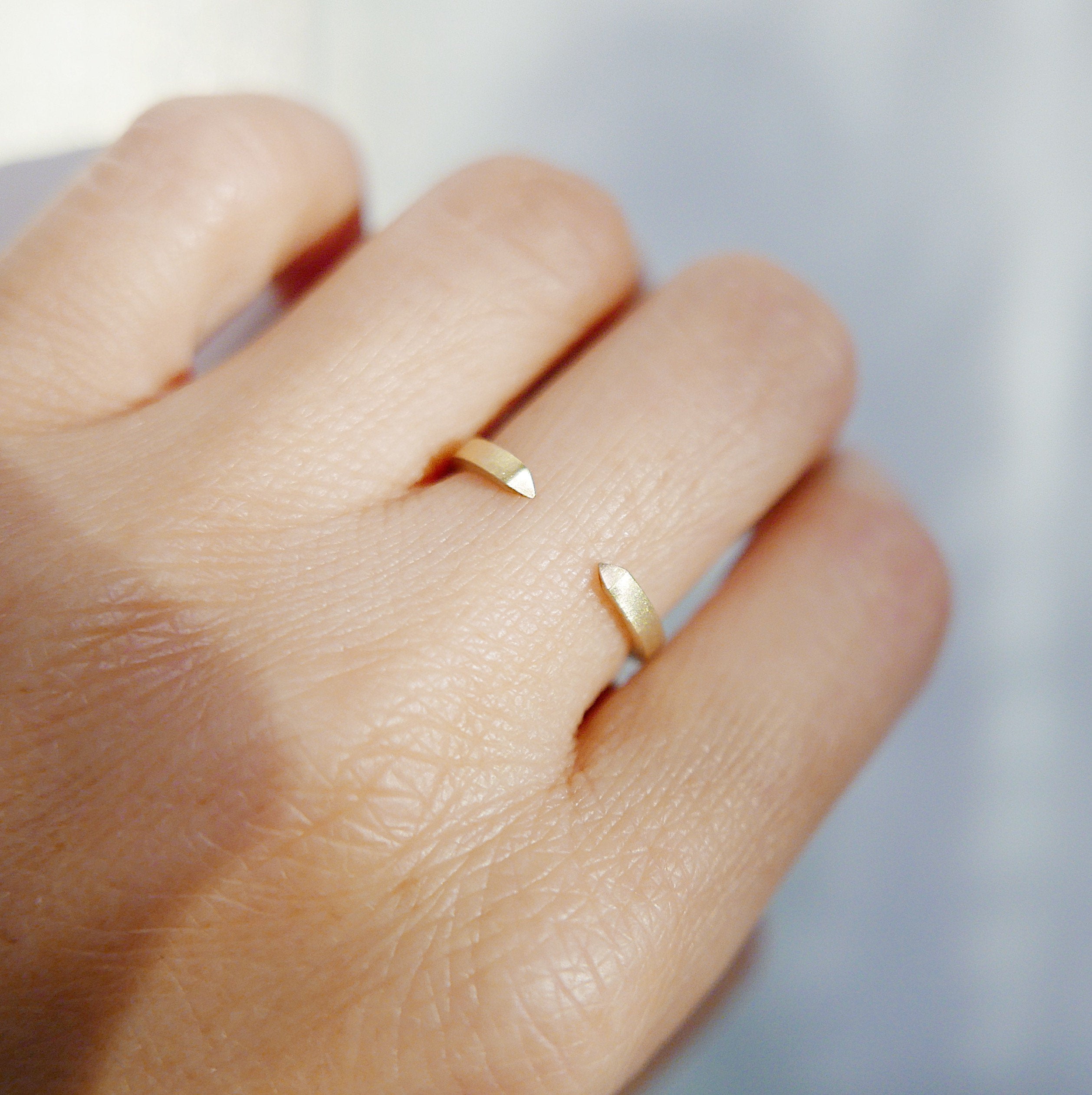 On Pointe Brushed Ring, gold cuff ring, stacking open ring, 14k gold cuff ring