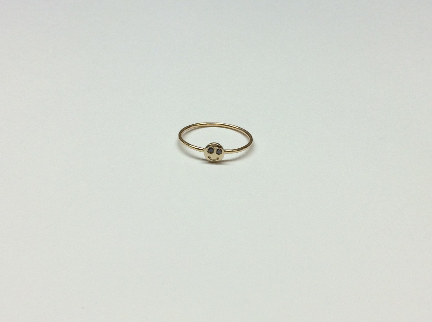 Happy face ring, Smiley ring, 14k gold emoji ring, face ring, smile ring, cute ring, smiley face ring, emoji ring