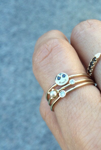 Happy face ring, Smiley ring, 14k gold emoji ring, face ring, smile ring, cute ring, smiley face ring, emoji ring