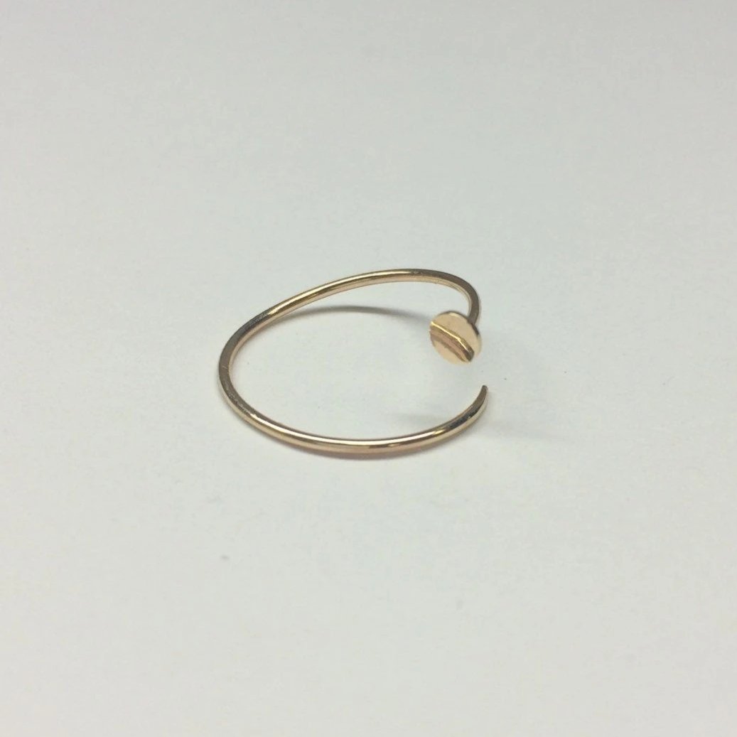 Nailed it Ring or Earring, 14k gold Nail earring, Nail hoop, 14k Nail ring, Nail midiring, swirl earring