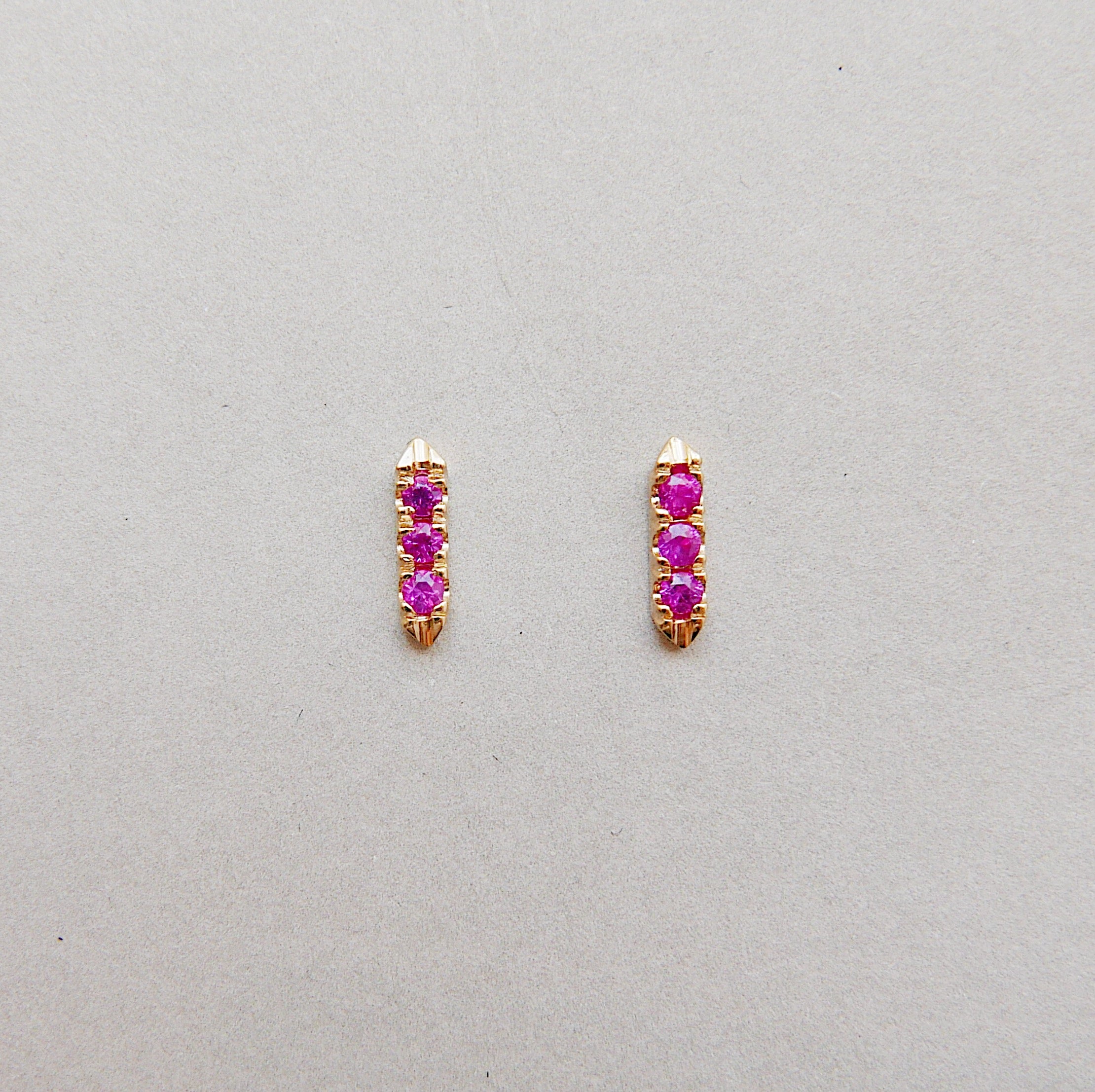 On Pointe Ruby Earrings, On Pointe earrings, Ruby earrings, delicate earrings, dainty earrings