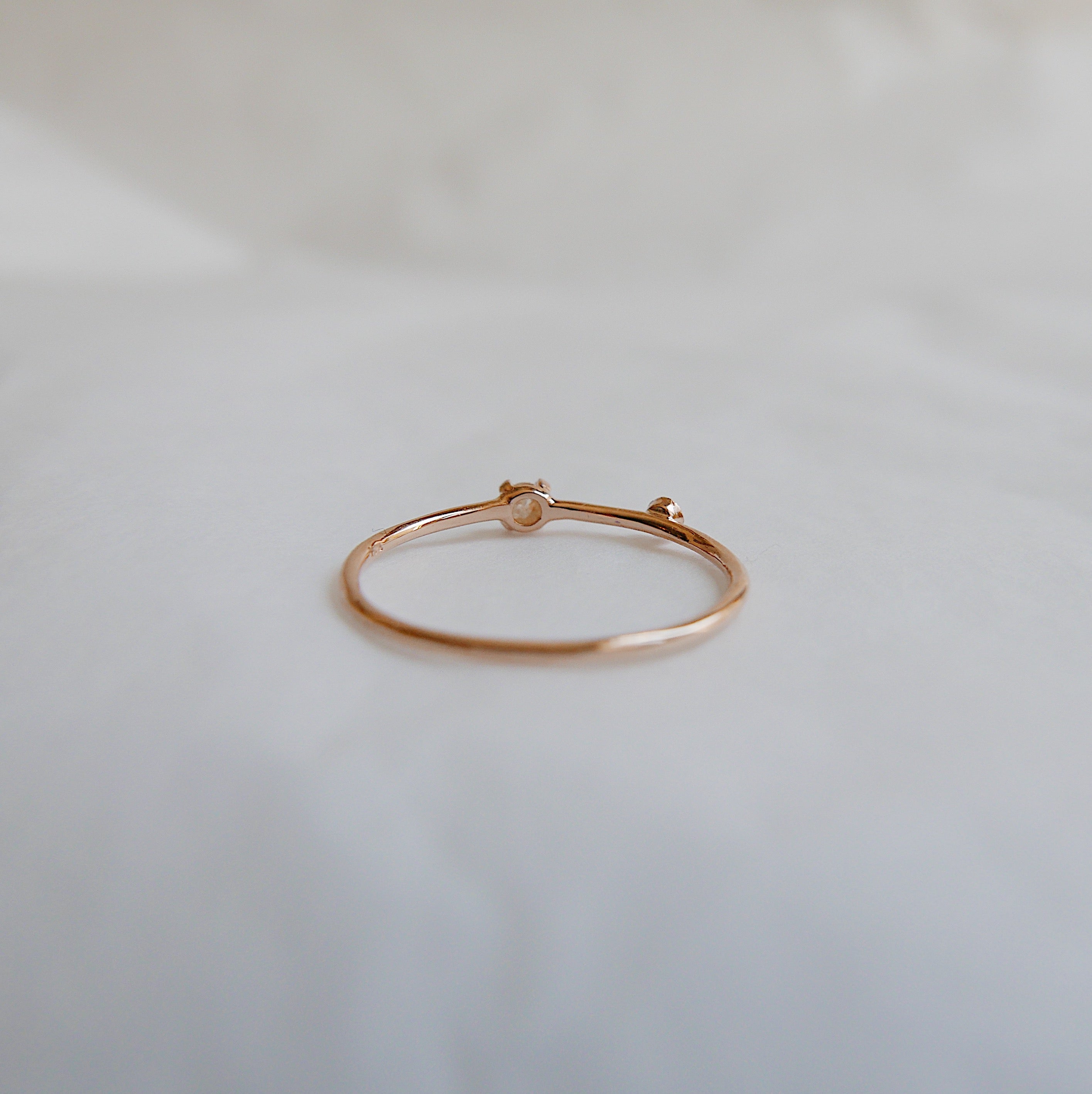 stacking ring  rose cut diamond  Rings  one of a kind ring  mini diamond ring  mgj  mason grace jewelry  mason grace  jewelry  fine jewelry  double diamond ring  dainty 14k ring  14k stacking ring