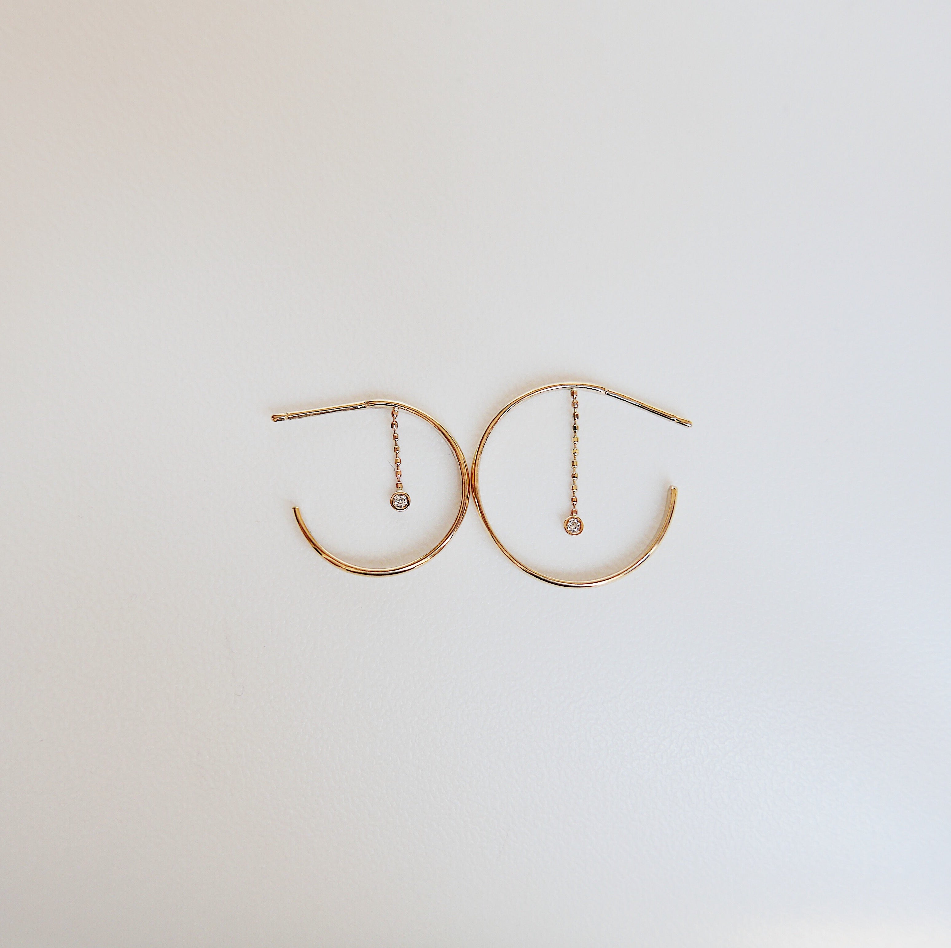 Swinging Hoop - Medium , 14k gold