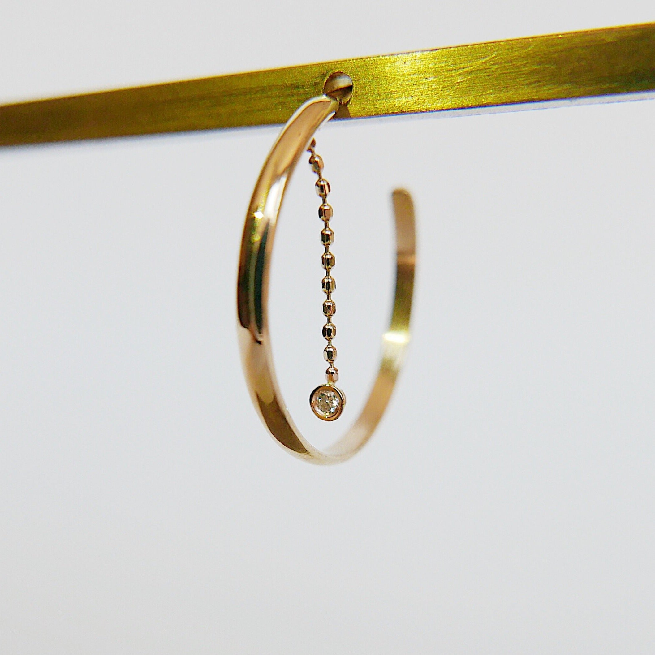 Swinging Hoop - Medium , 14k gold