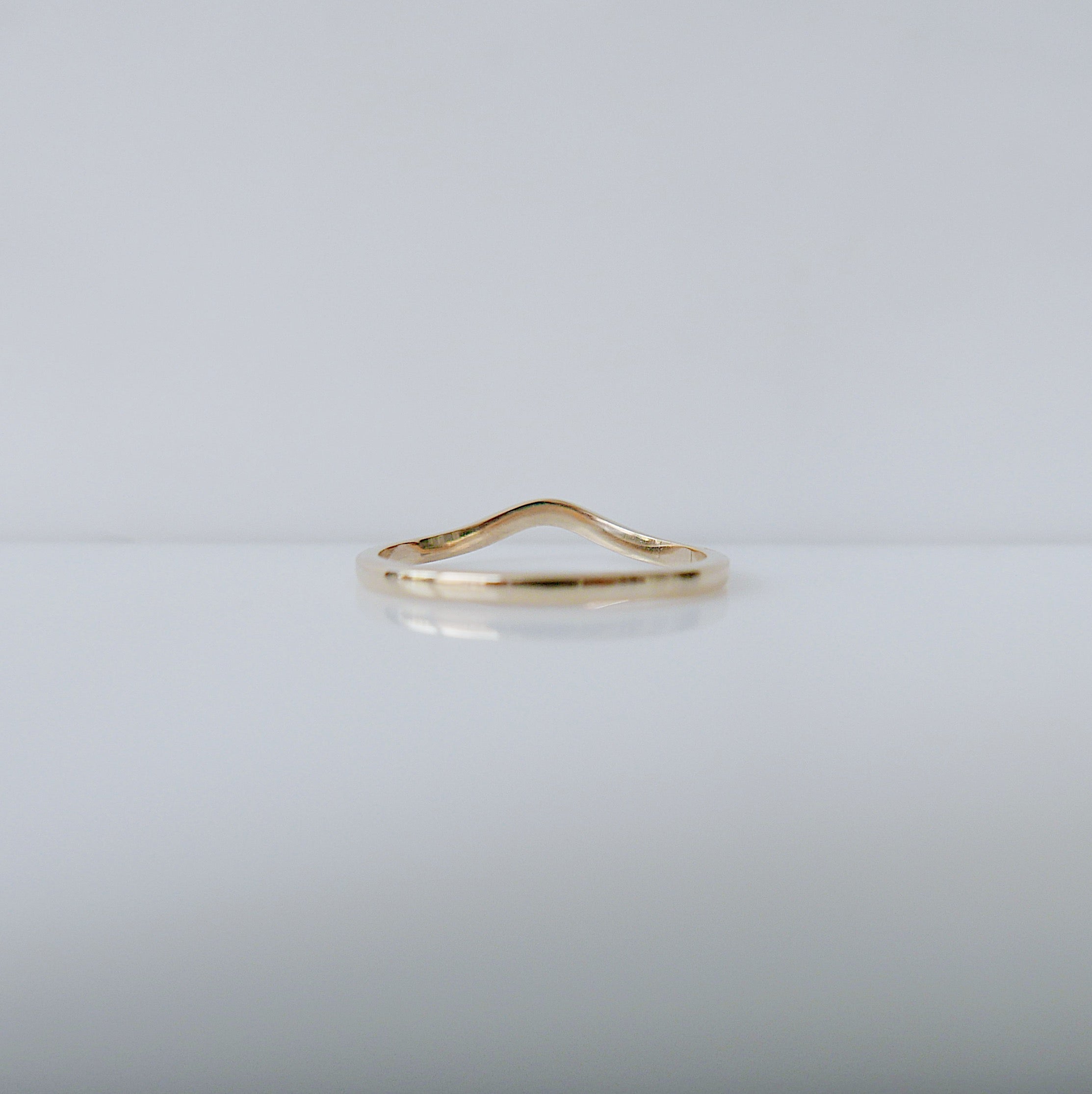 Plume Arc Diamond Ring, 14k gold nesting ring, stacking ring, wedding band, thin delicate dainty ring, thin band, hand engraved gold ring