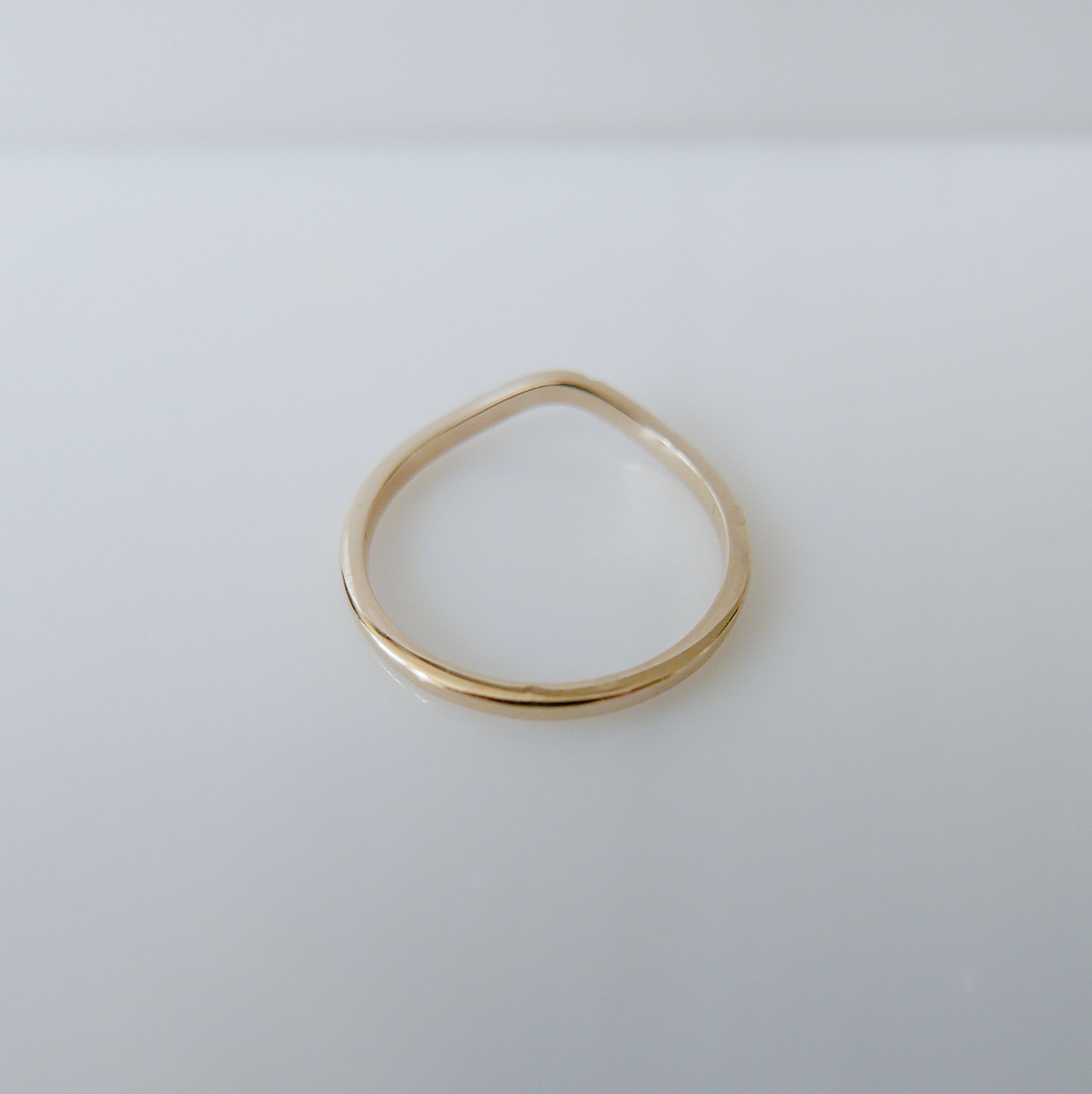 Plume Arc Diamond Ring, 14k gold nesting ring, stacking ring, wedding band, thin delicate dainty ring, thin band, hand engraved gold ring